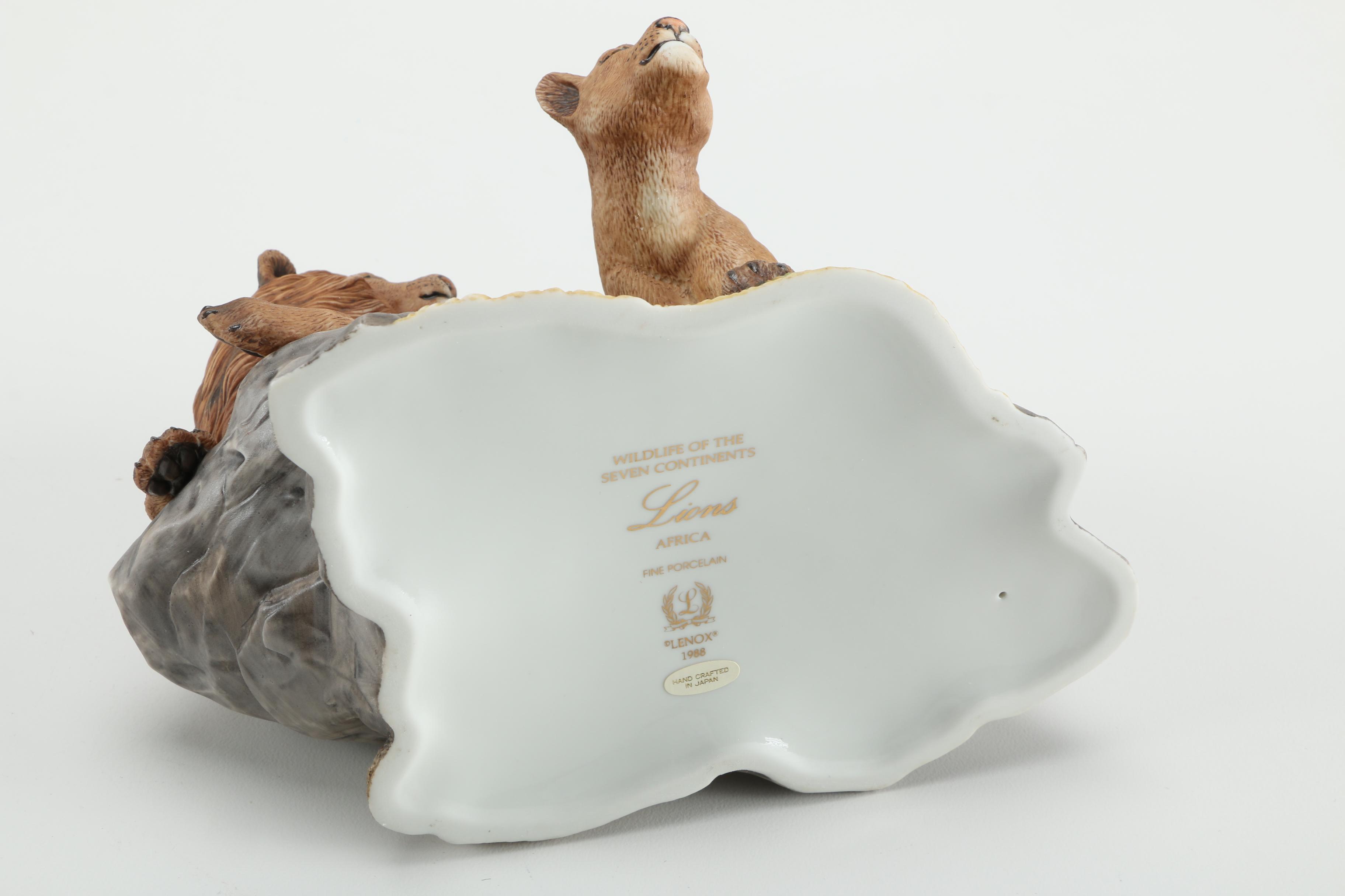 Lenox "Wildlife of the Seven Continents" Big Cat Porcelain Figurines