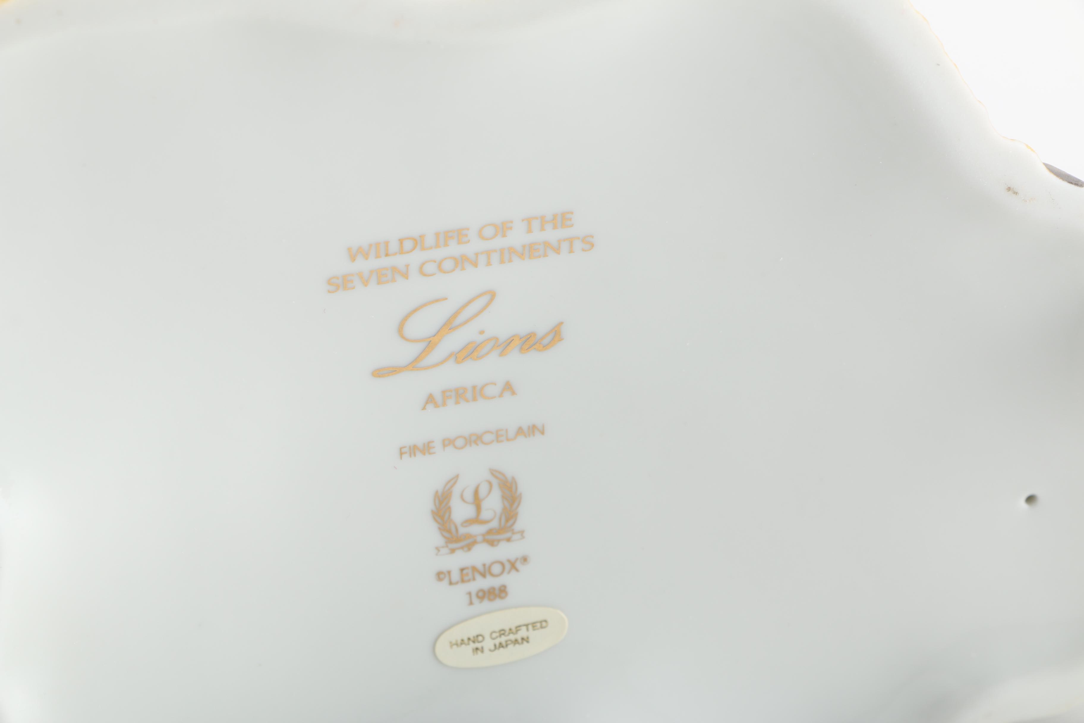 Lenox "Wildlife of the Seven Continents" Big Cat Porcelain Figurines