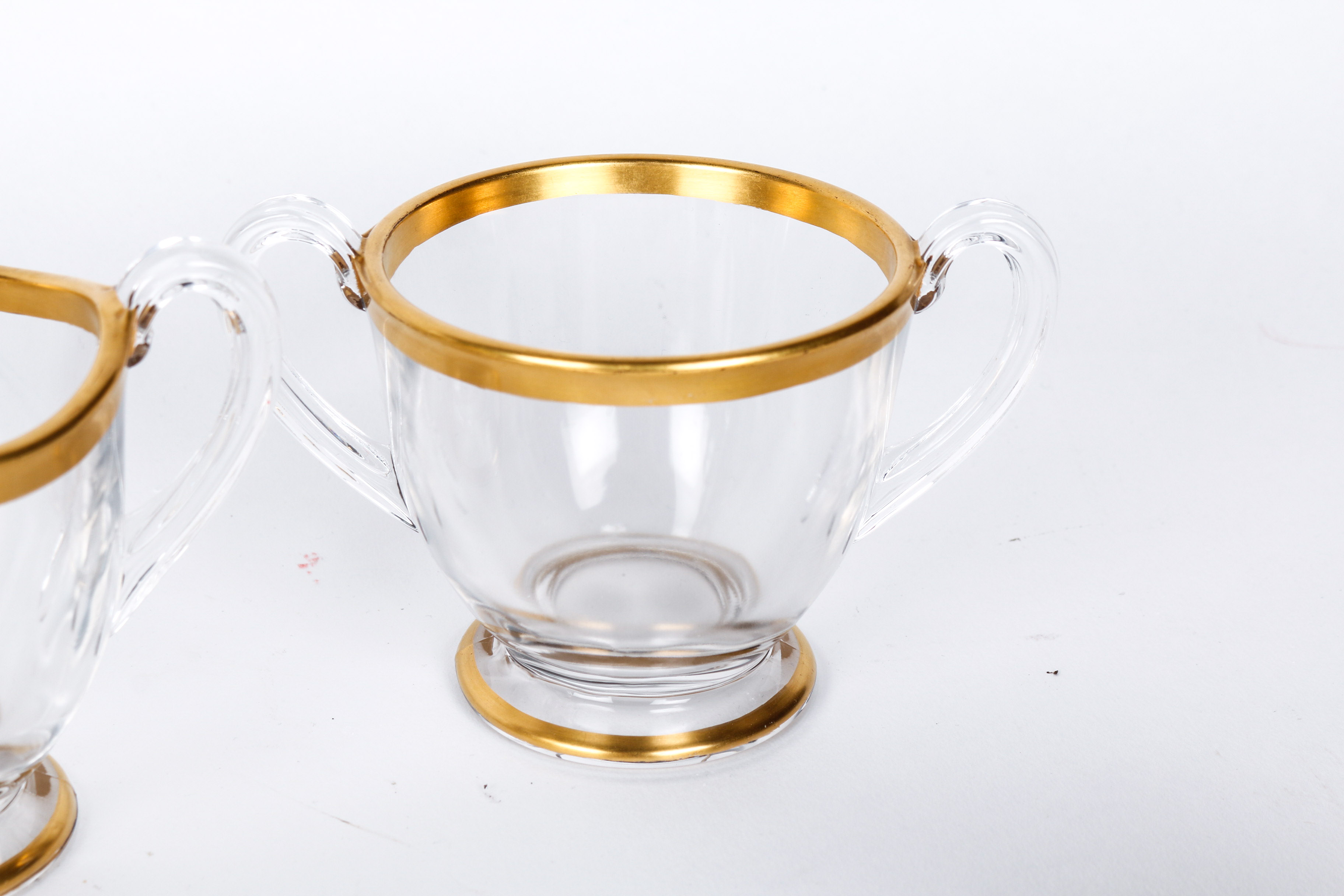 Set of Vintage Gold Rimmed Plates and China Tea Cups