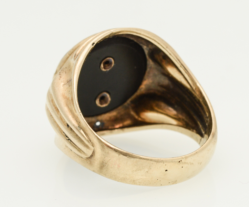 10K Yellow Gold Diamond Masonic Ring