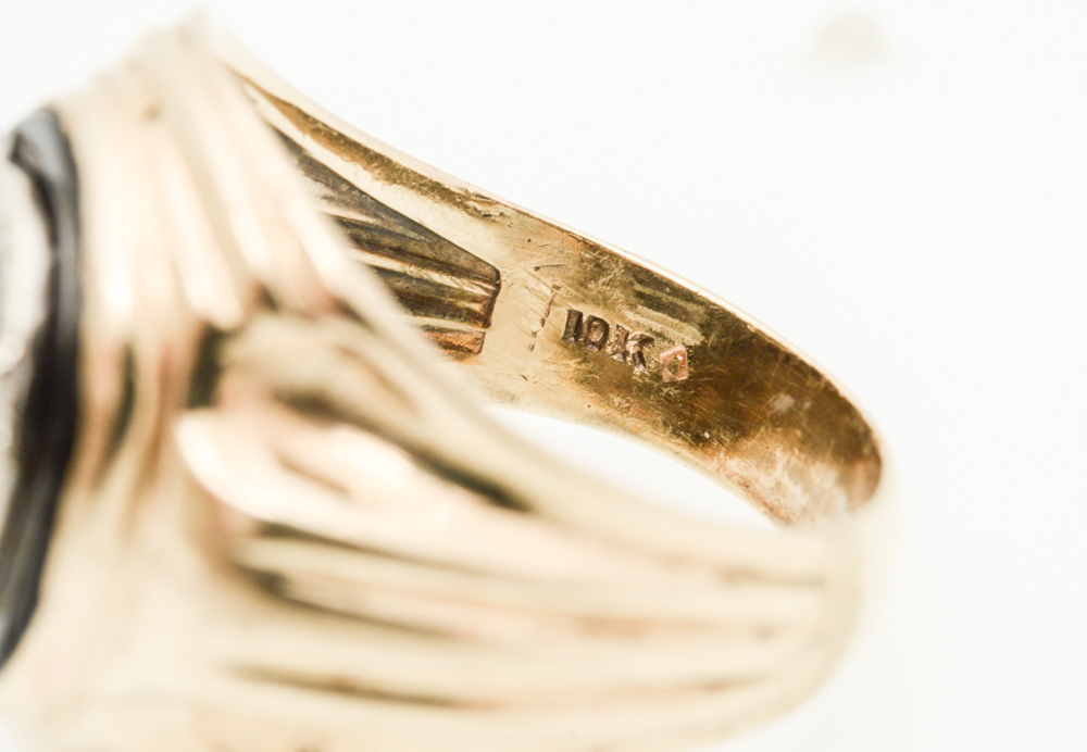 10K Yellow Gold Diamond Masonic Ring