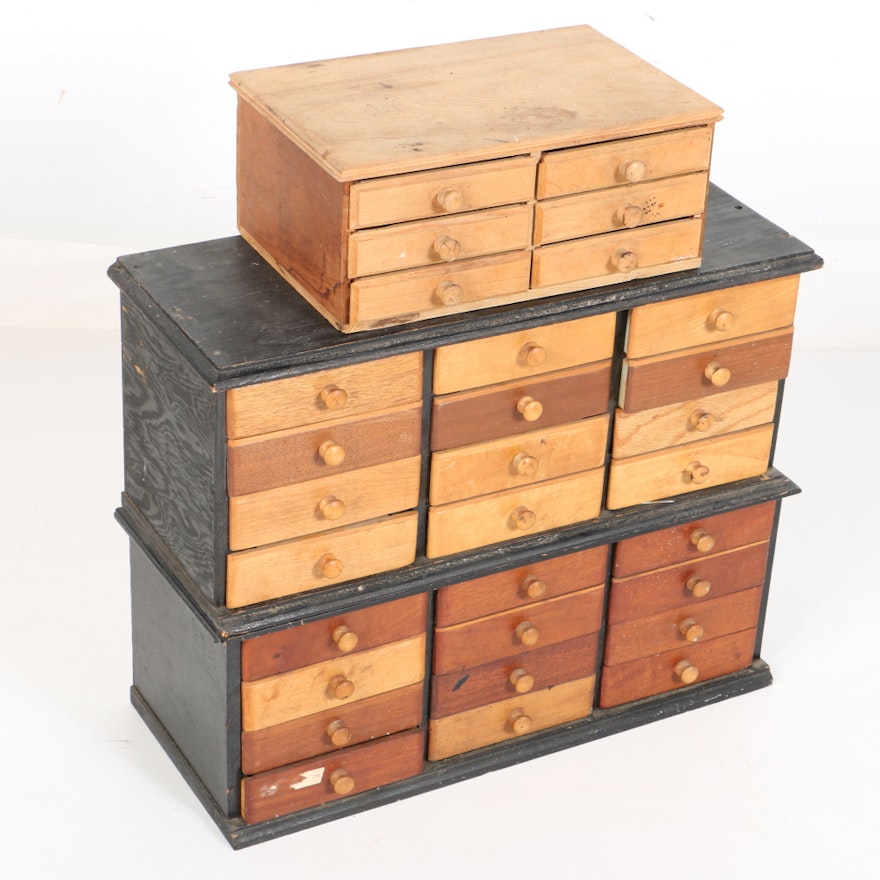 Wood Storage Chests With Contents