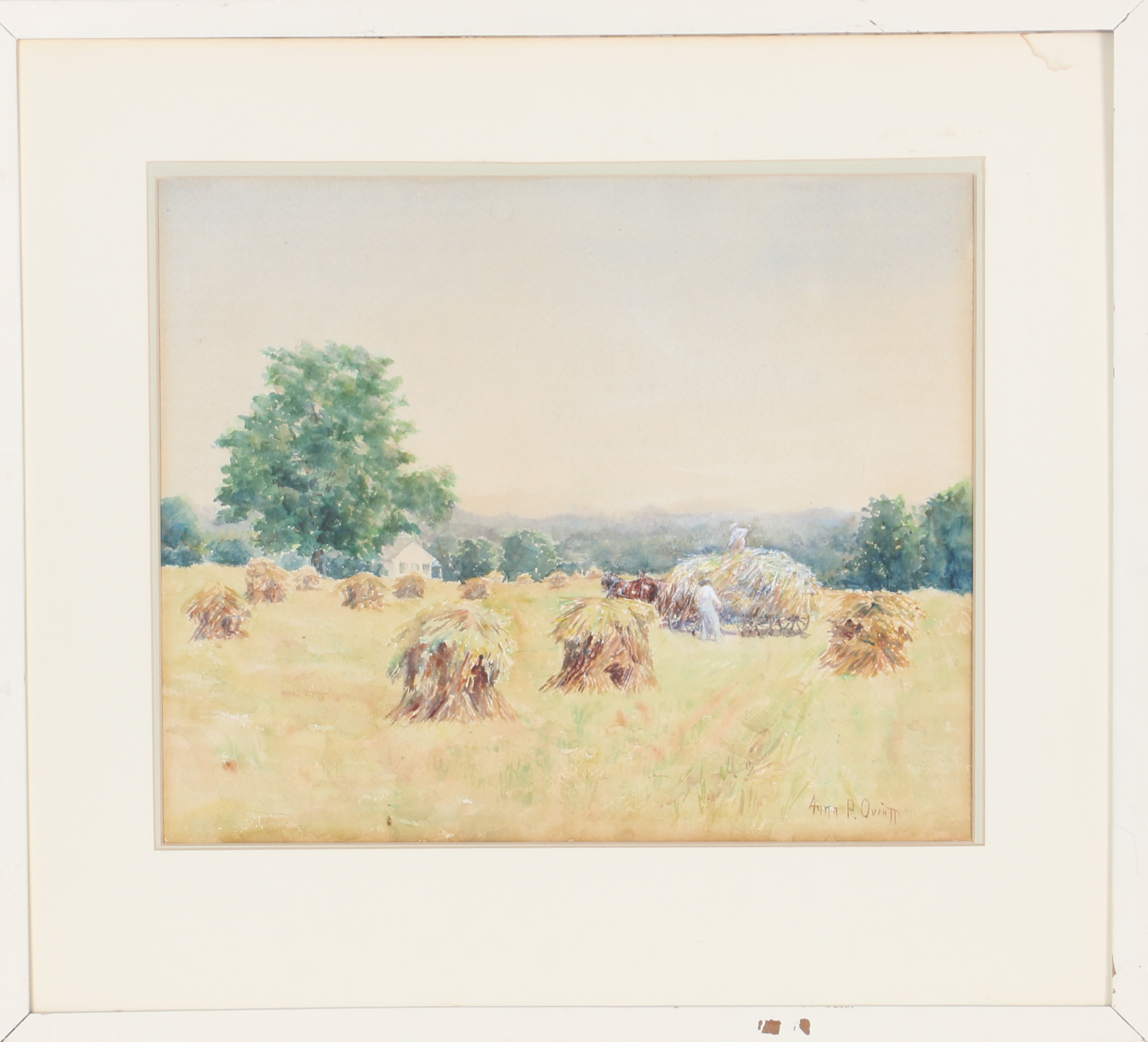 Anna P. Oviatt Watercolor on Paper of Landscape