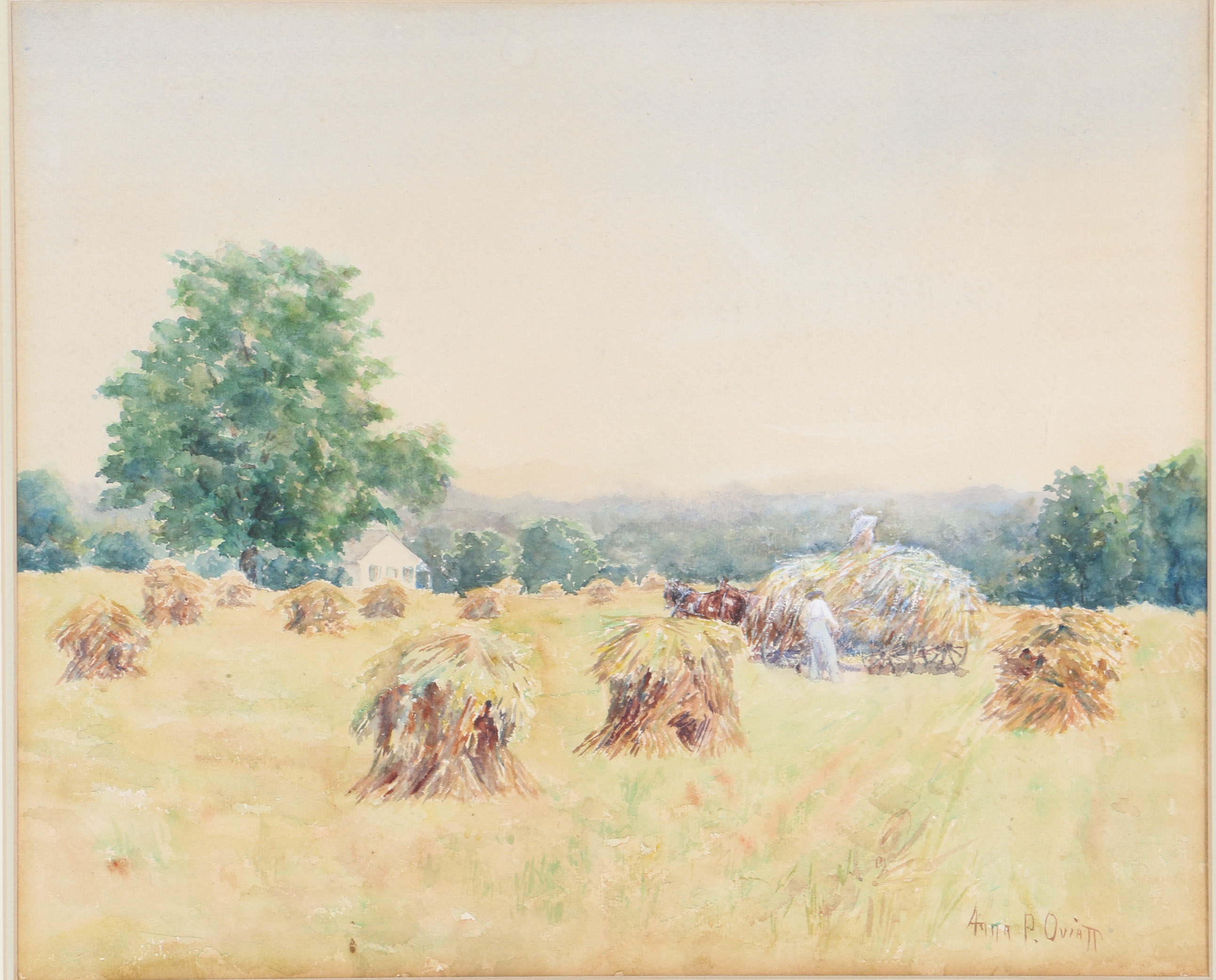 Anna P. Oviatt Watercolor on Paper of Landscape