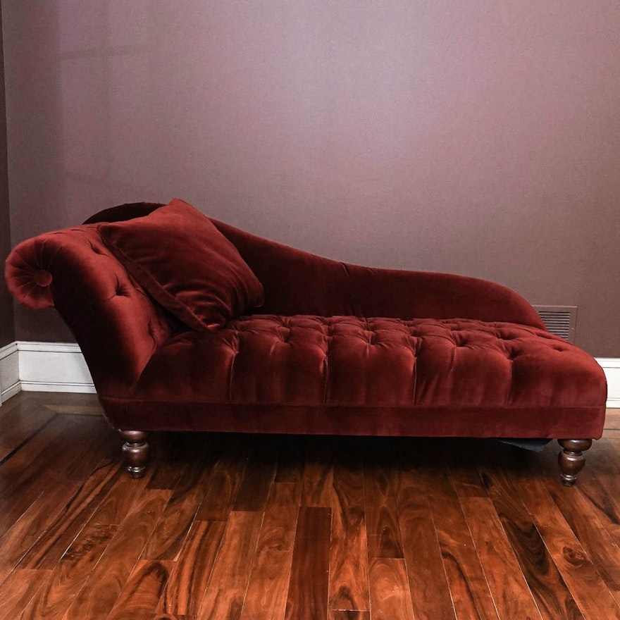 Tufted Red Chaise Lounge