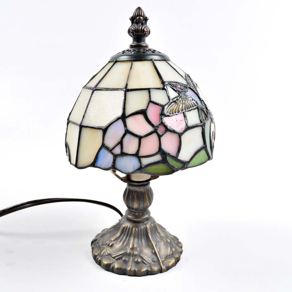 Small Tiffany Style Hummingbird Lamp