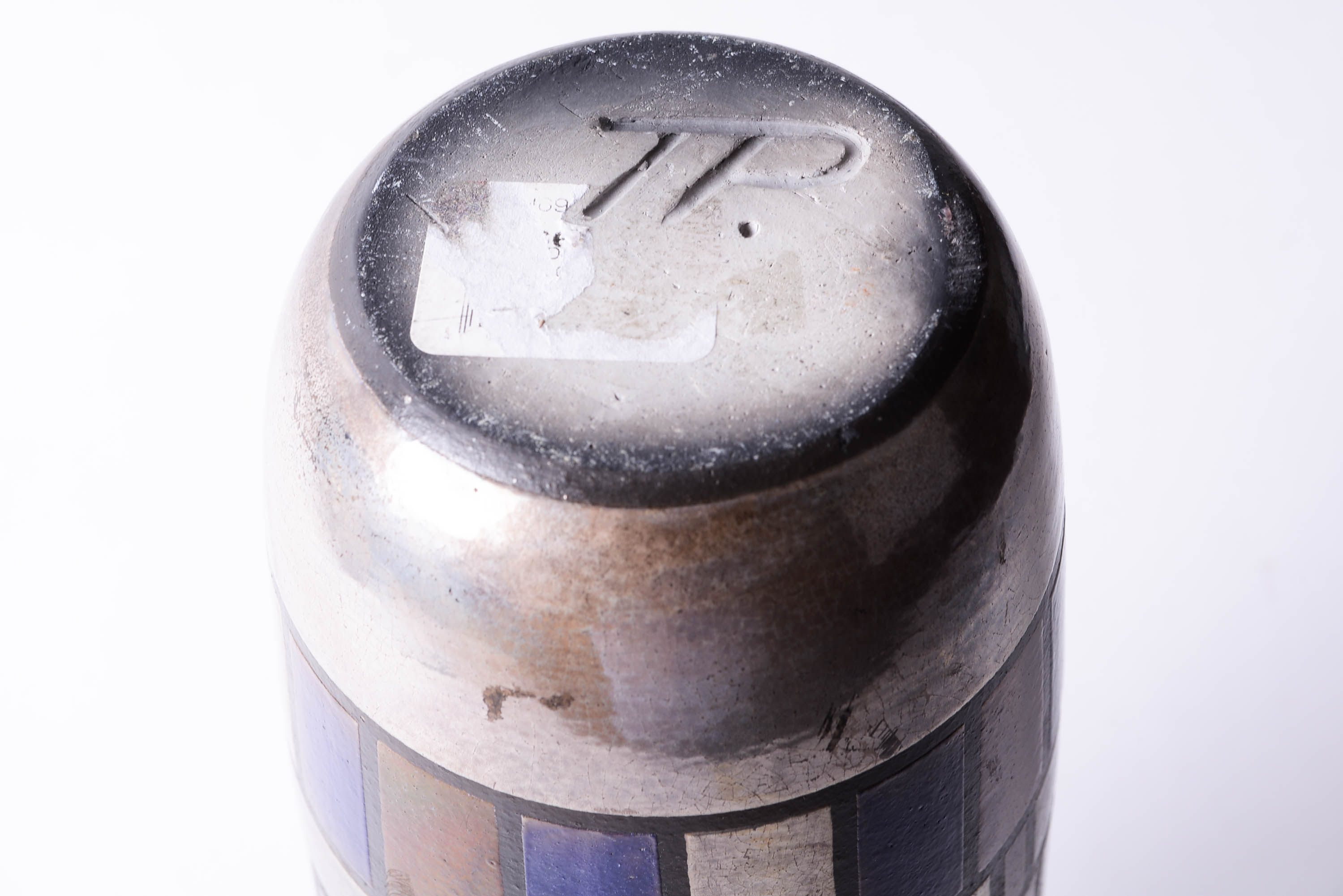 Vintage Art Deco Metallic Raku Glazed Pottery Vase