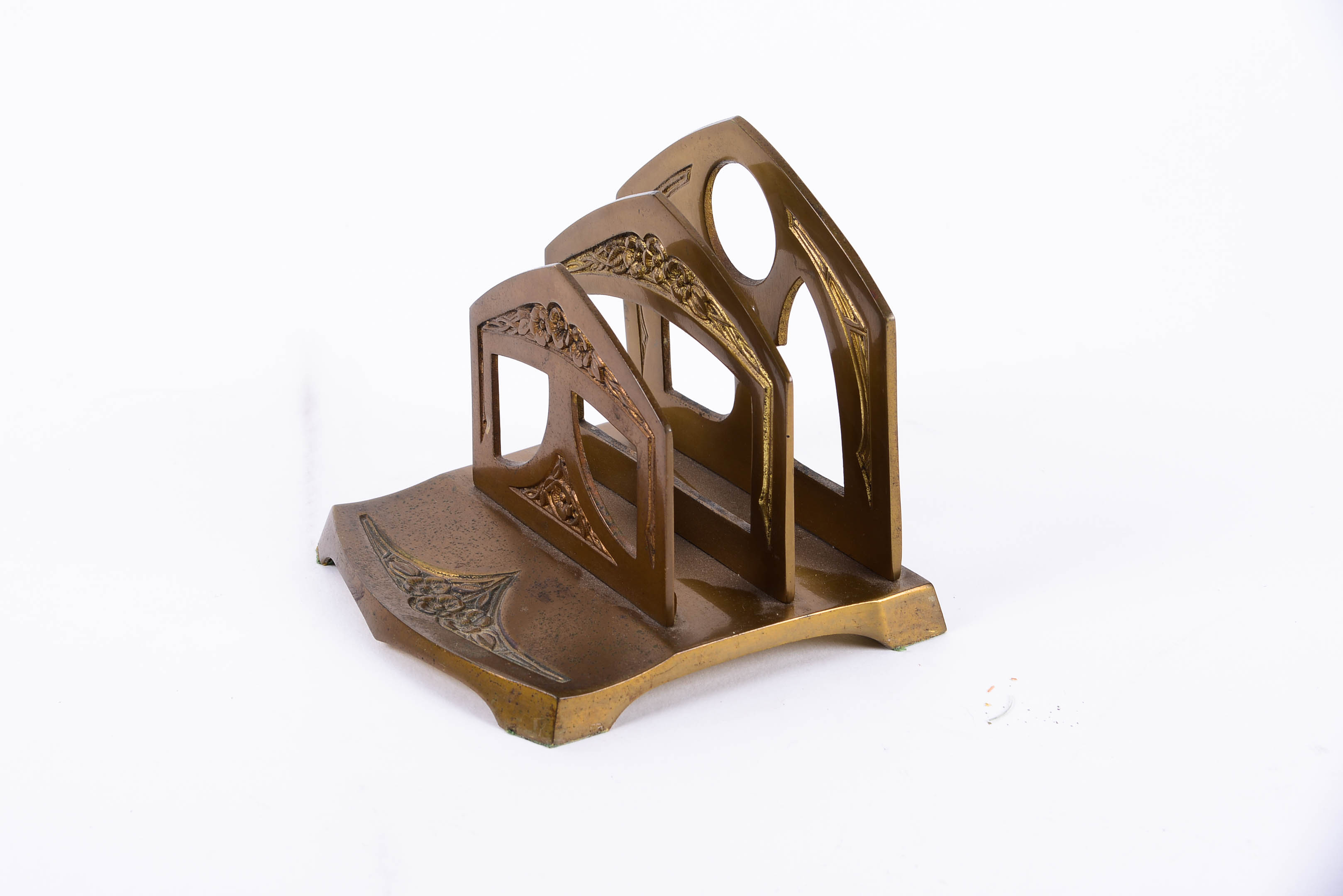 Antique Art Nouveau Bronze Desk Letter Sorter