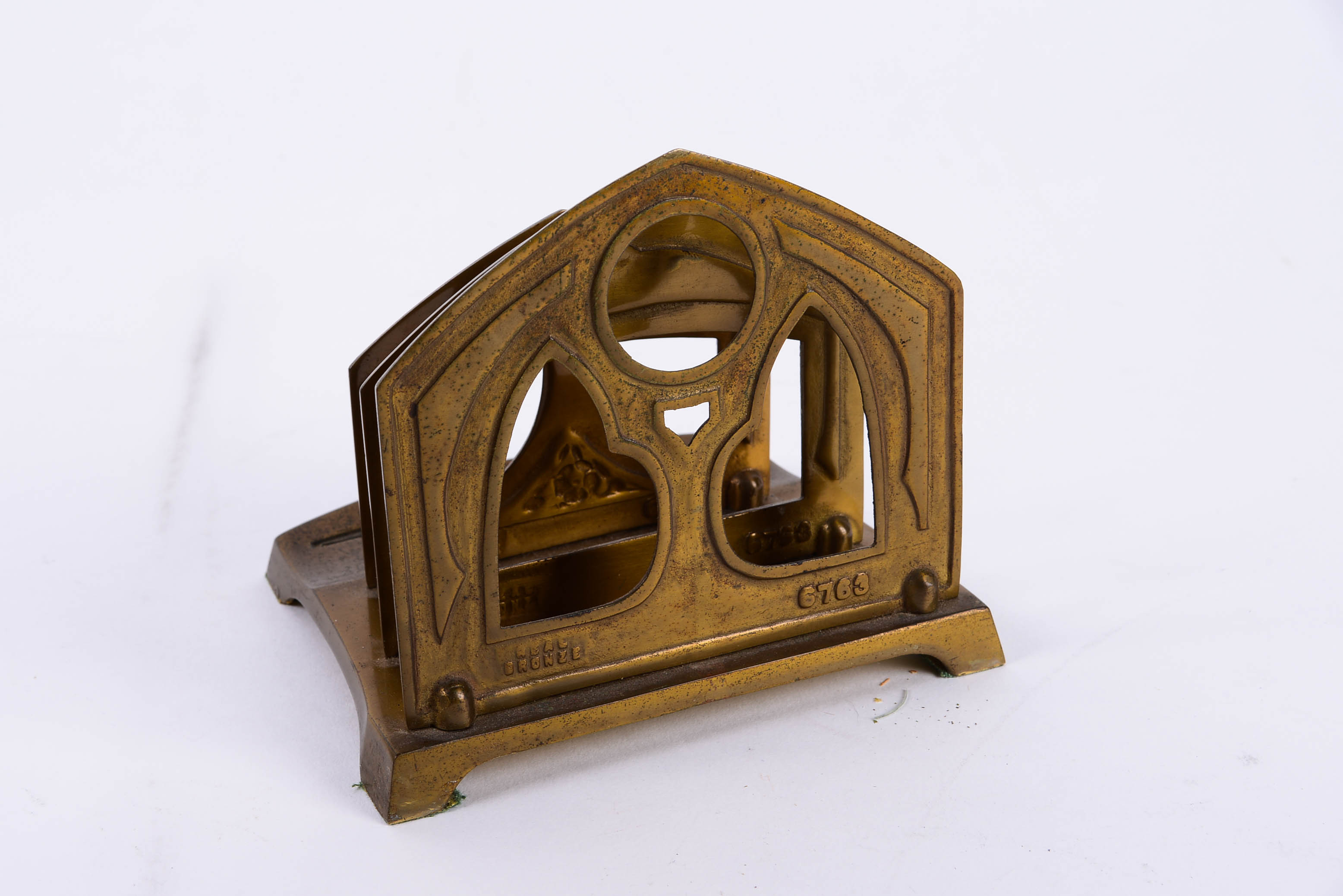Antique Art Nouveau Bronze Desk Letter Sorter