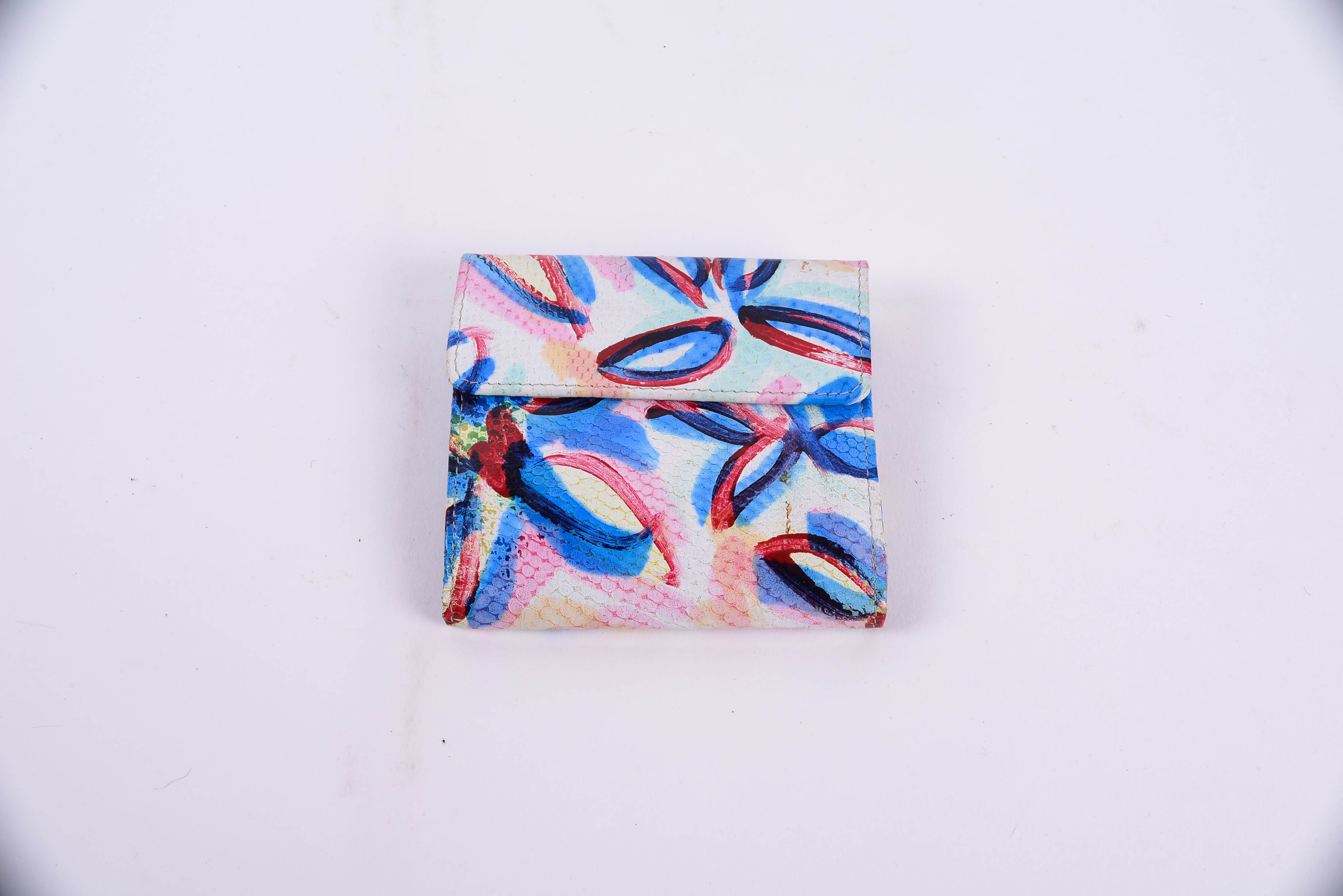 Carlos Falchi Hand-Painted Leather Wallet