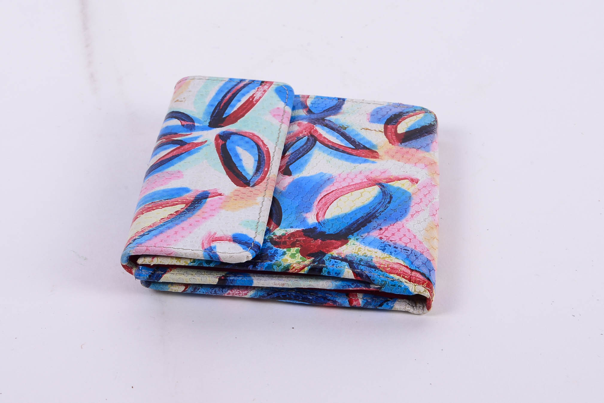 Carlos Falchi Hand-Painted Leather Wallet