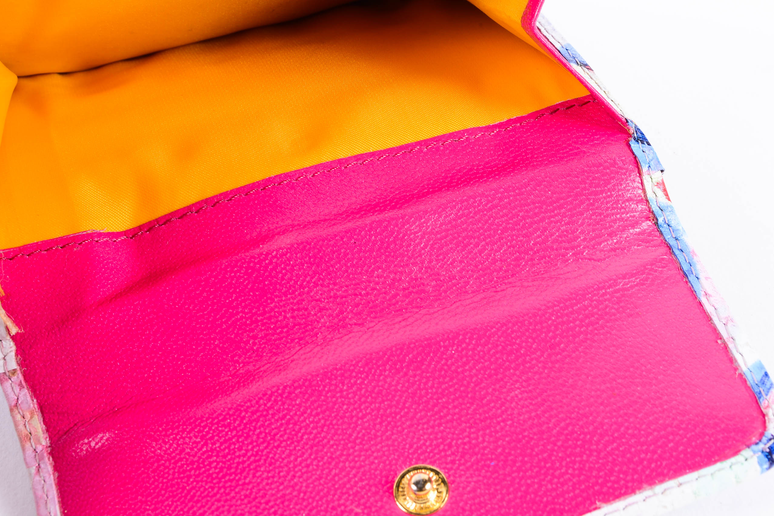 Carlos Falchi Hand-Painted Leather Wallet