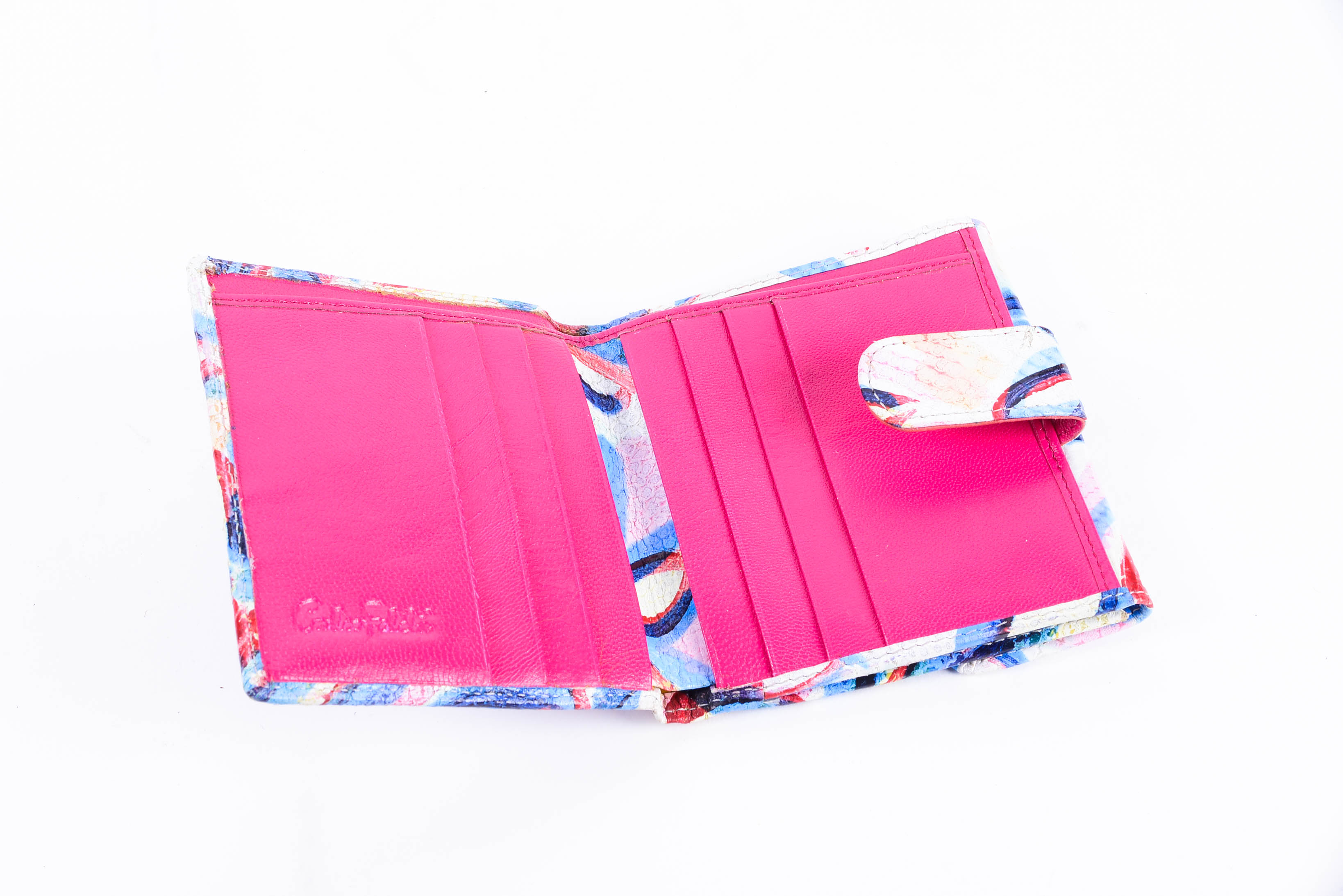 Carlos Falchi Hand-Painted Leather Wallet