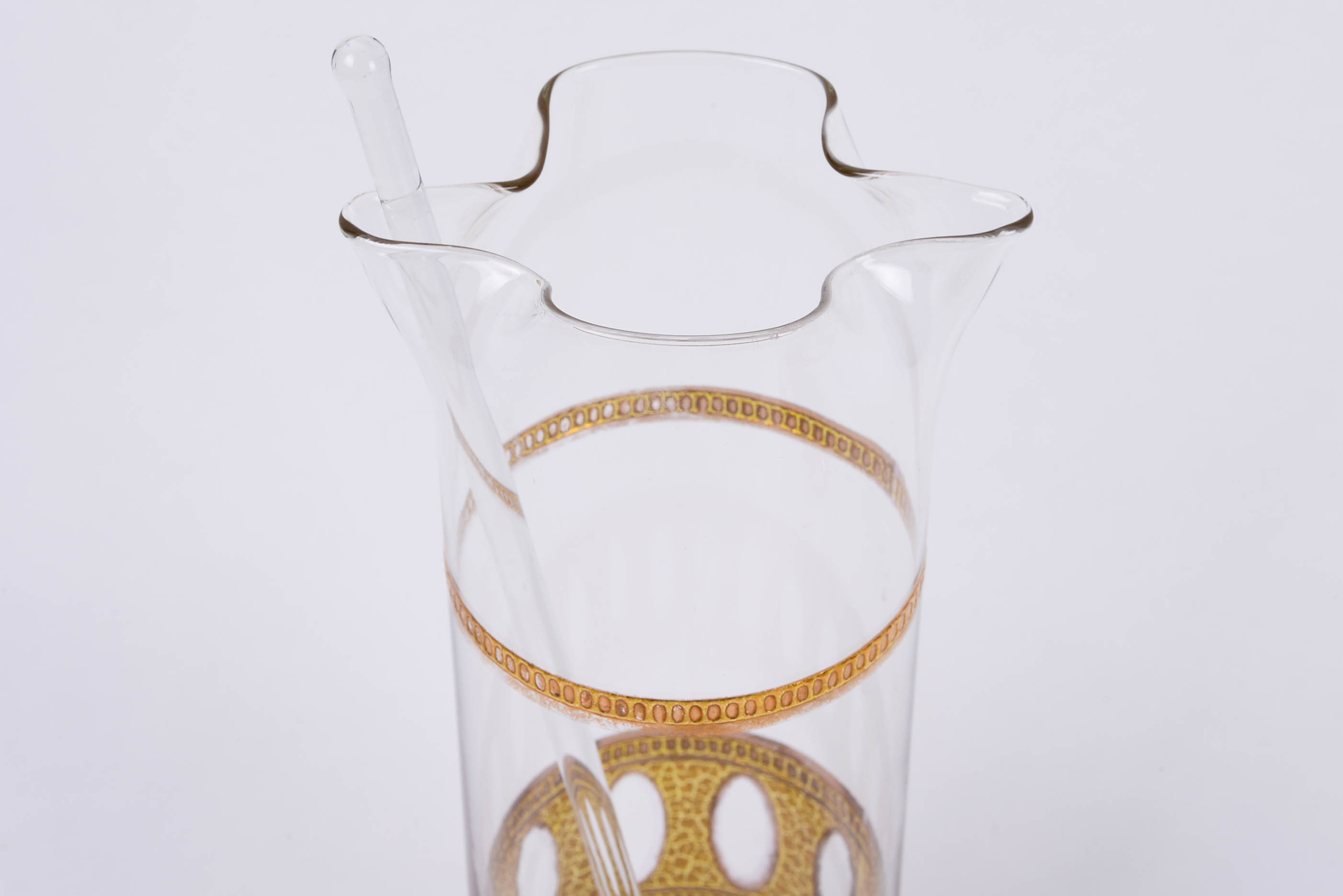 Culver Mid Century Modern "Antigua" Gilt Cocktail Glass Set