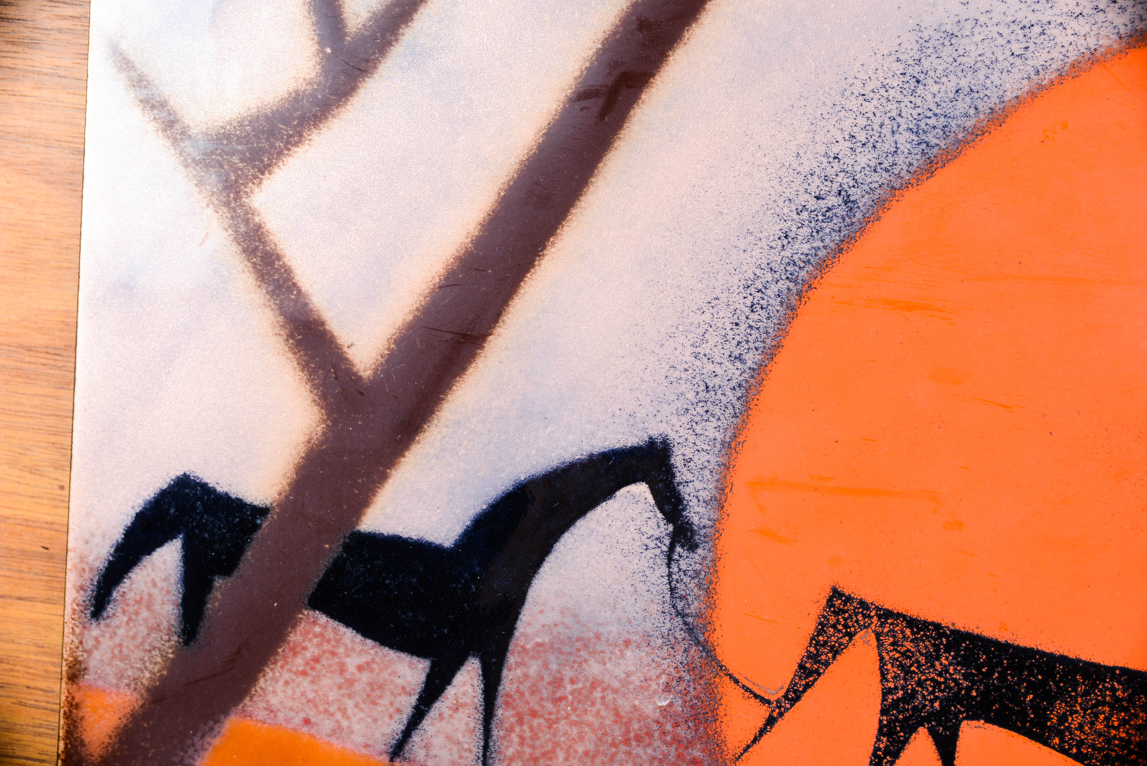 Mid Century Judith Daner Enamel on Copper and Teak Painting