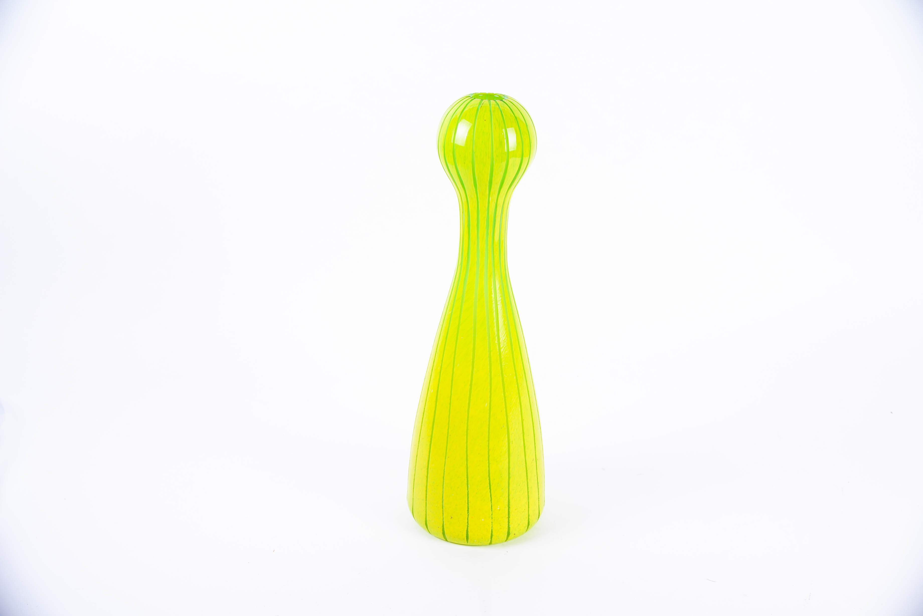 Modernist Murano Salviati MCM Incised Sculptural Art Glass Vase