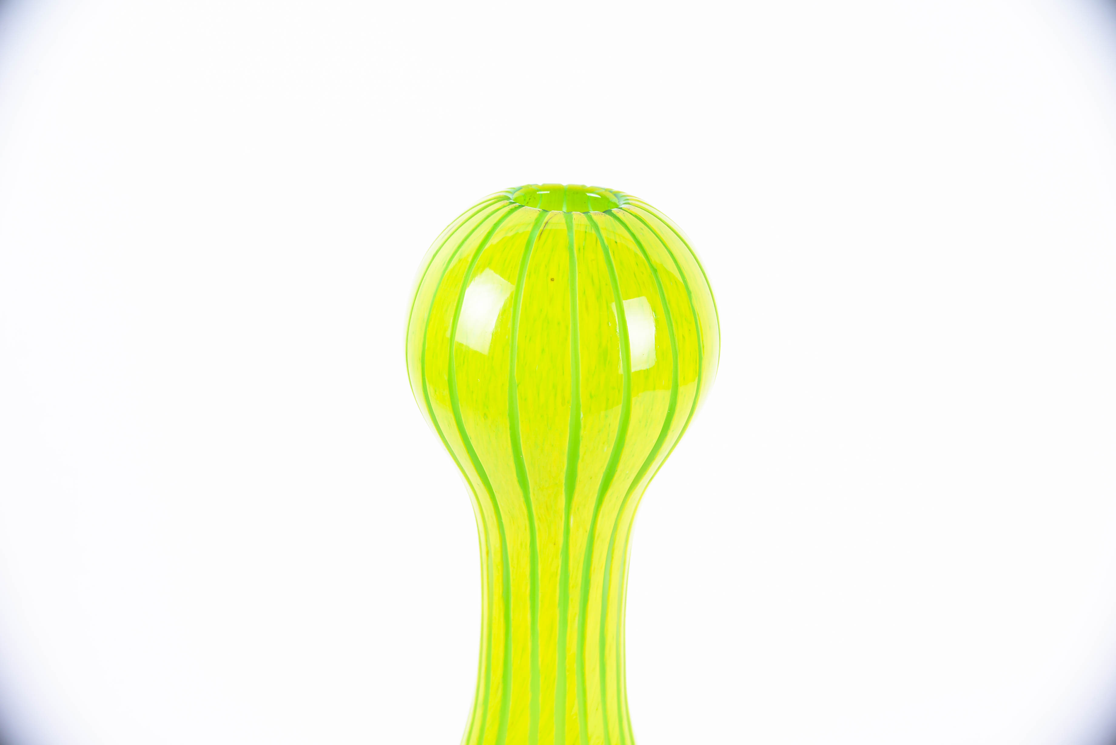 Modernist Murano Salviati MCM Incised Sculptural Art Glass Vase