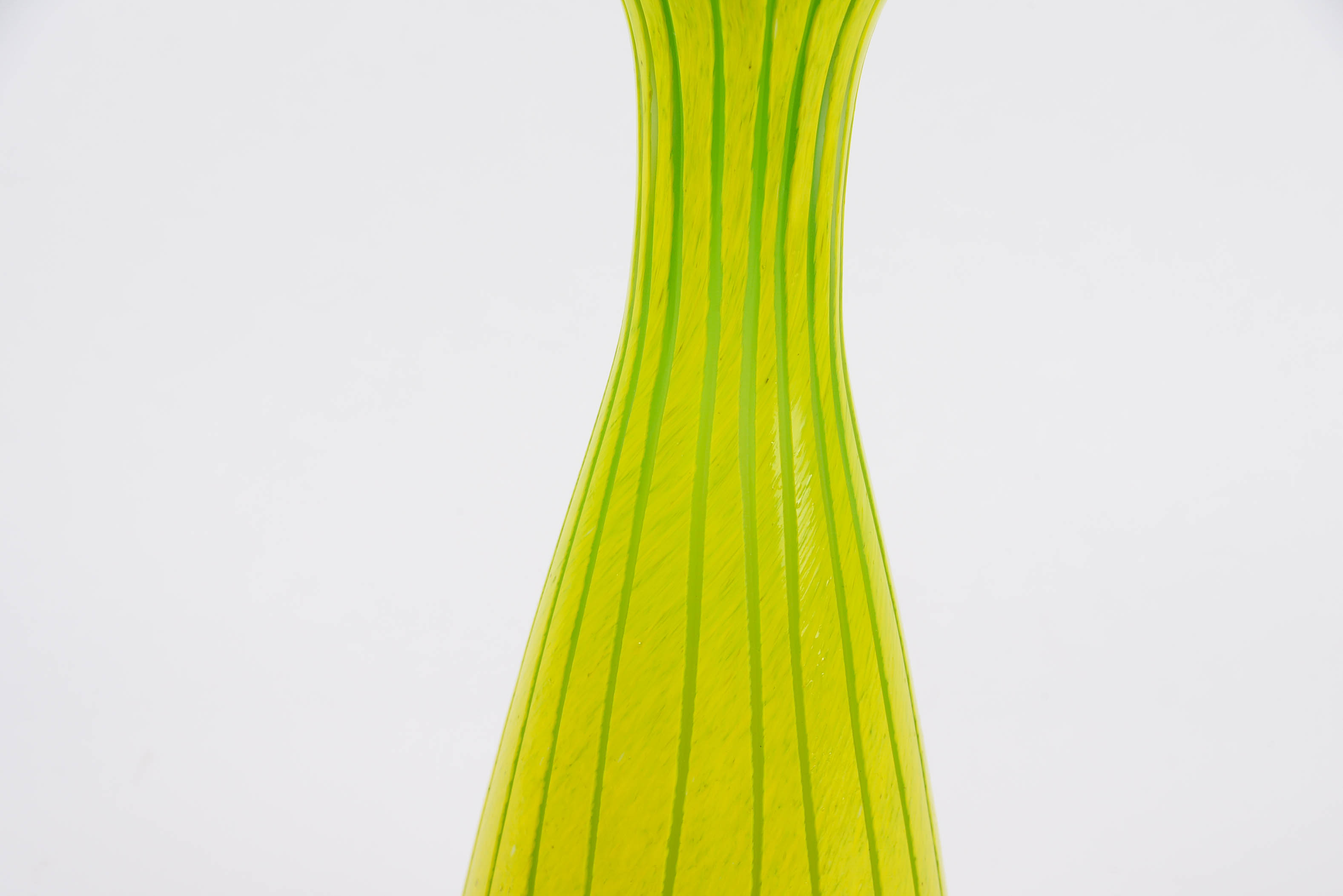 Modernist Murano Salviati MCM Incised Sculptural Art Glass Vase