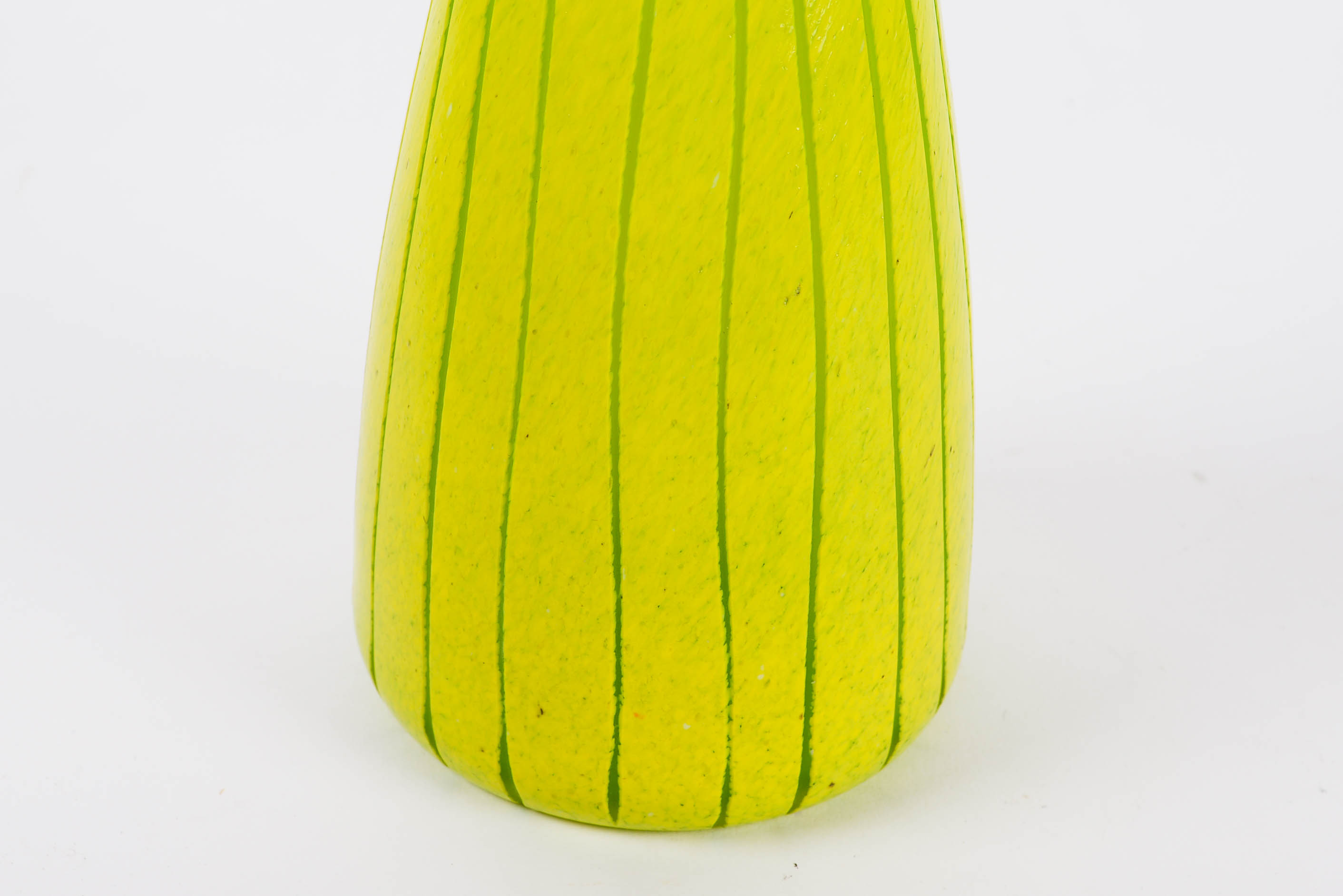 Modernist Murano Salviati MCM Incised Sculptural Art Glass Vase