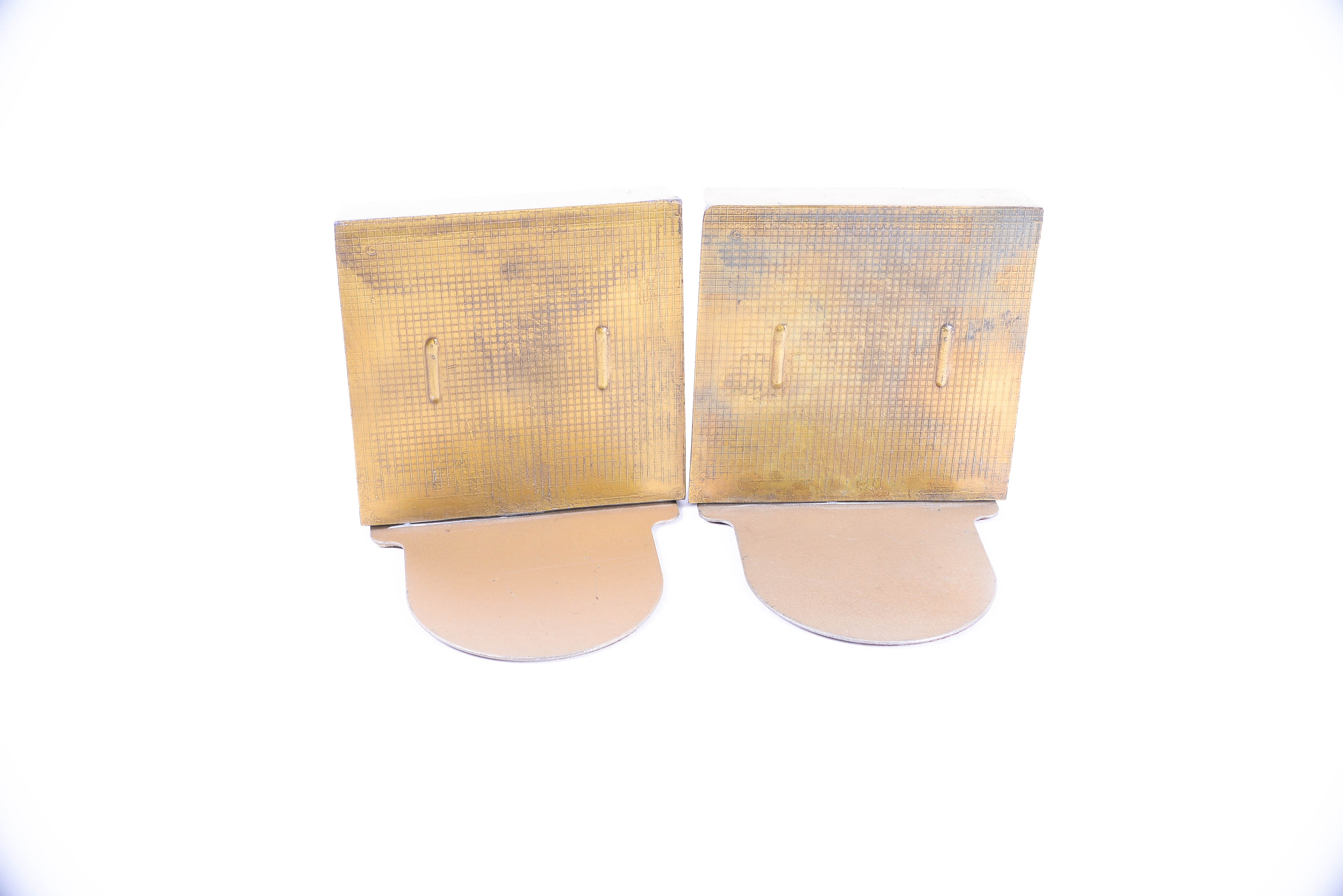 Pair of Vintage Arts and Crafts Era Lady Justice Brass Bookends