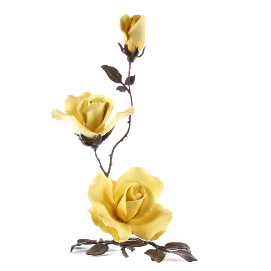 Boehm Porcelain Flower "Yellow Rose"