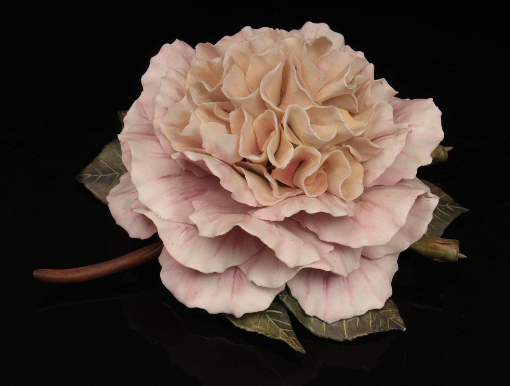 Boehm-Style Porcelain Flower After "Camellia-Pat Nixon"