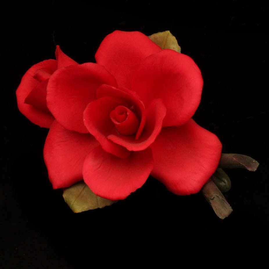 Napolean Capodimonte Porcelain Red Rose