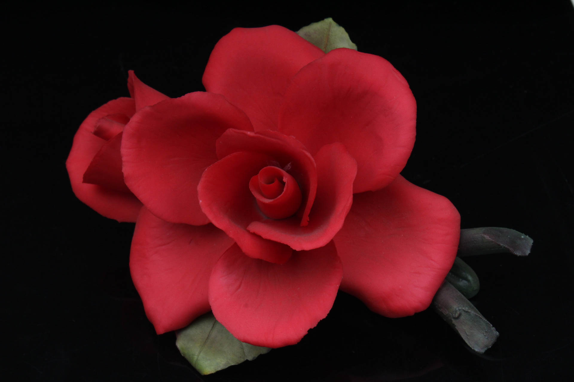 Napolean Capodimonte Porcelain Red Rose