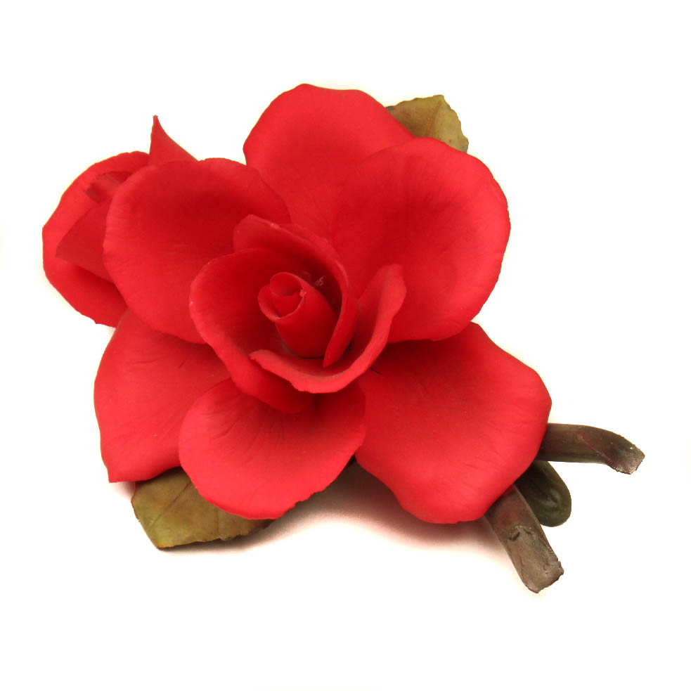 Napolean Capodimonte Porcelain Red Rose