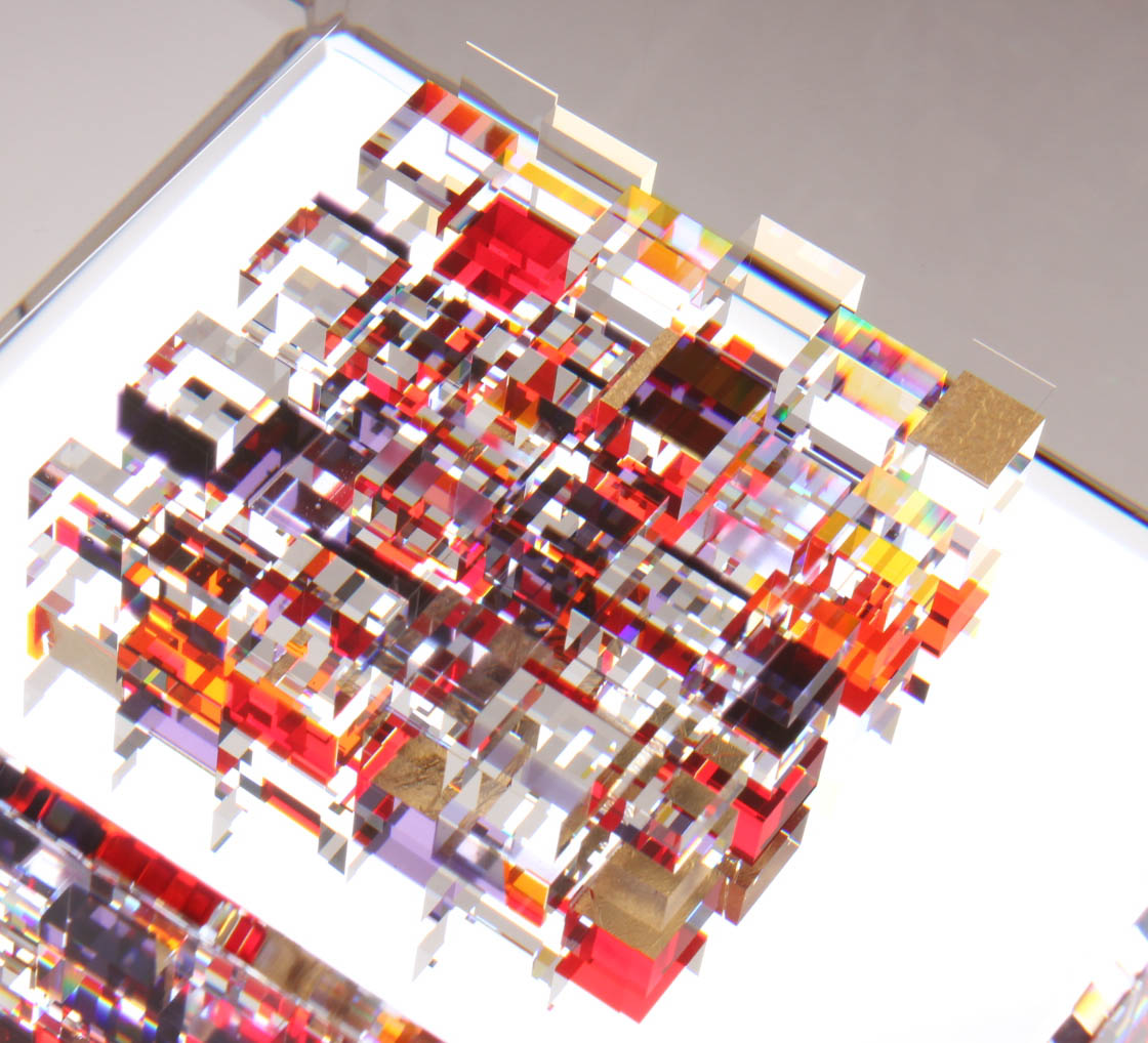 Jon Kuhn Optical Glass Sculpture "Chili Peppers"