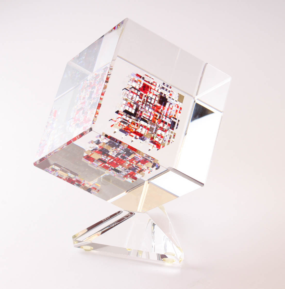 Jon Kuhn Optical Glass Sculpture "Chili Peppers"