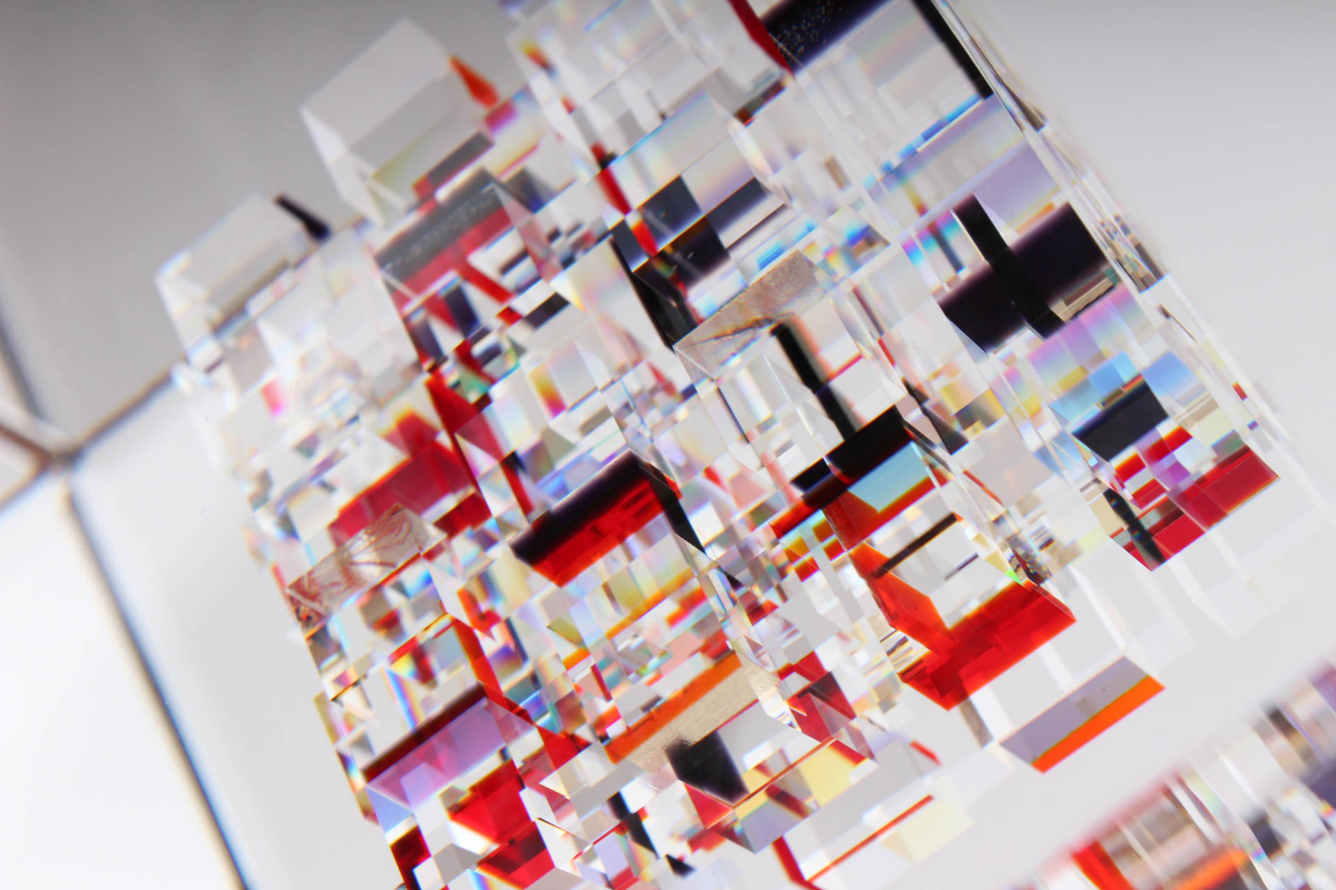 Jon Kuhn Optical Glass Sculpture "Chili Peppers"