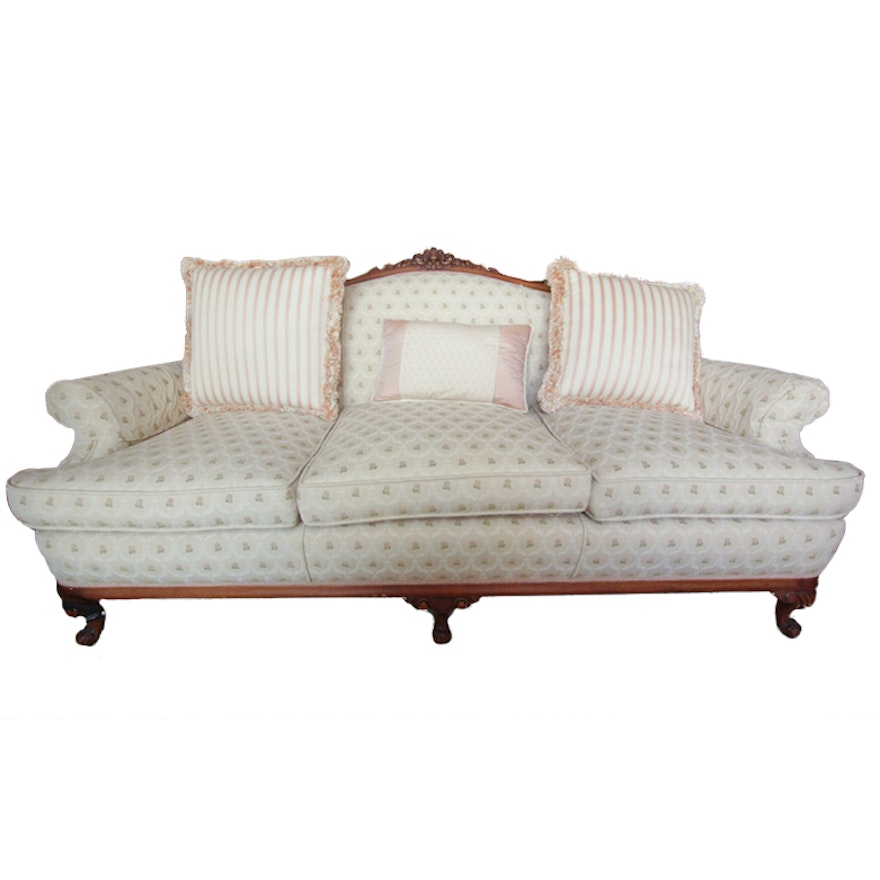 Vintage Victorian Style Upholstered Sofa