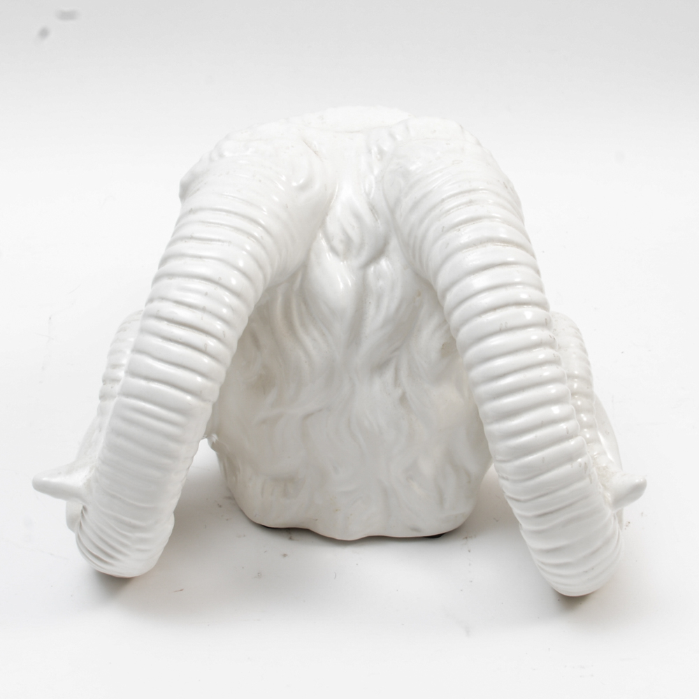 Porcelain Ram Head Sculpture