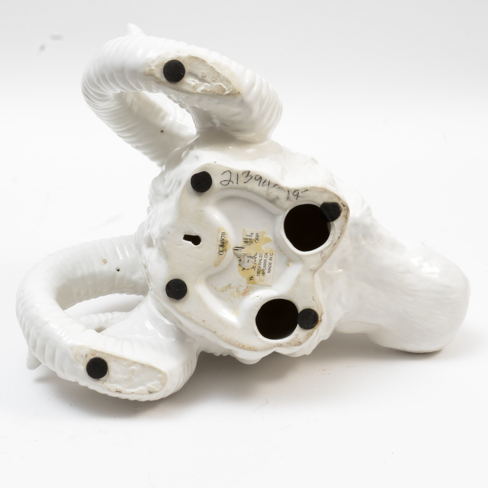 Porcelain Ram Head Sculpture