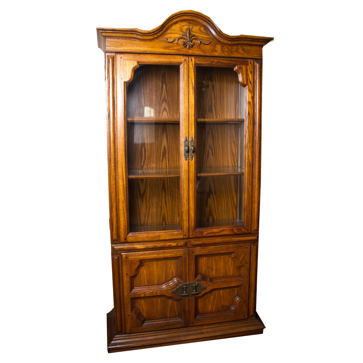 French Provincial Style Oak China Cabinet