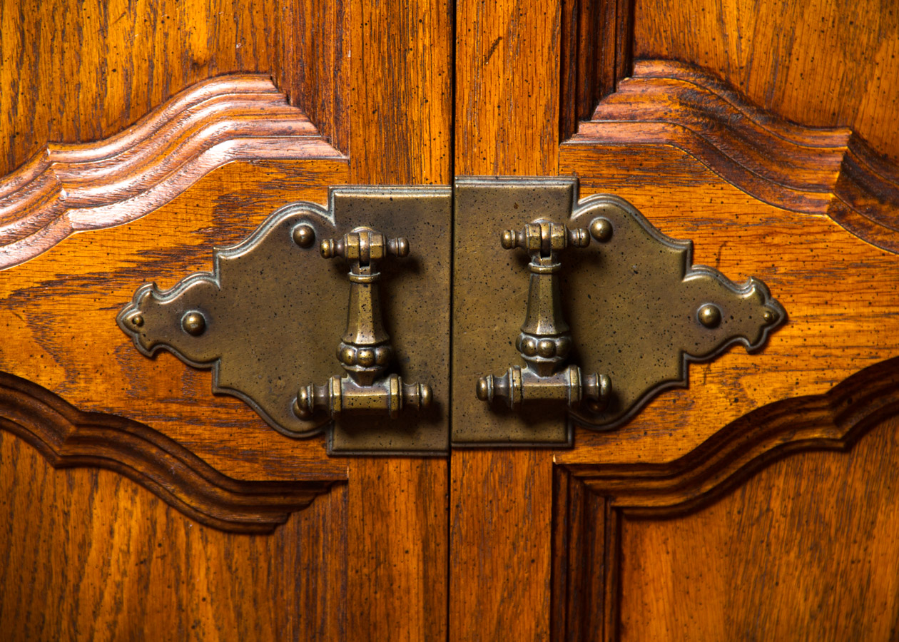 French Provincial Style Oak China Cabinet