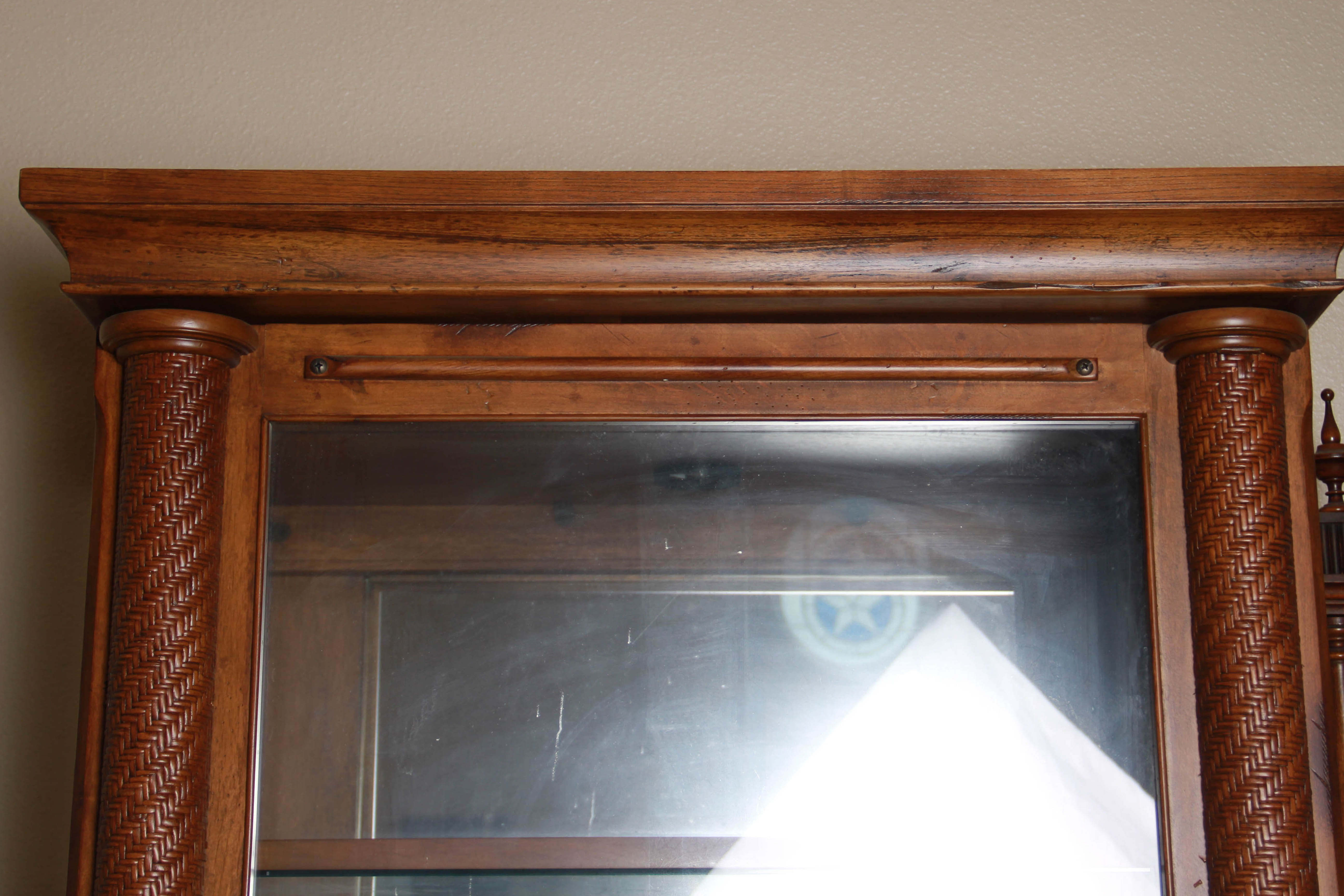 Ash and Wicker Display Curio Cabinet