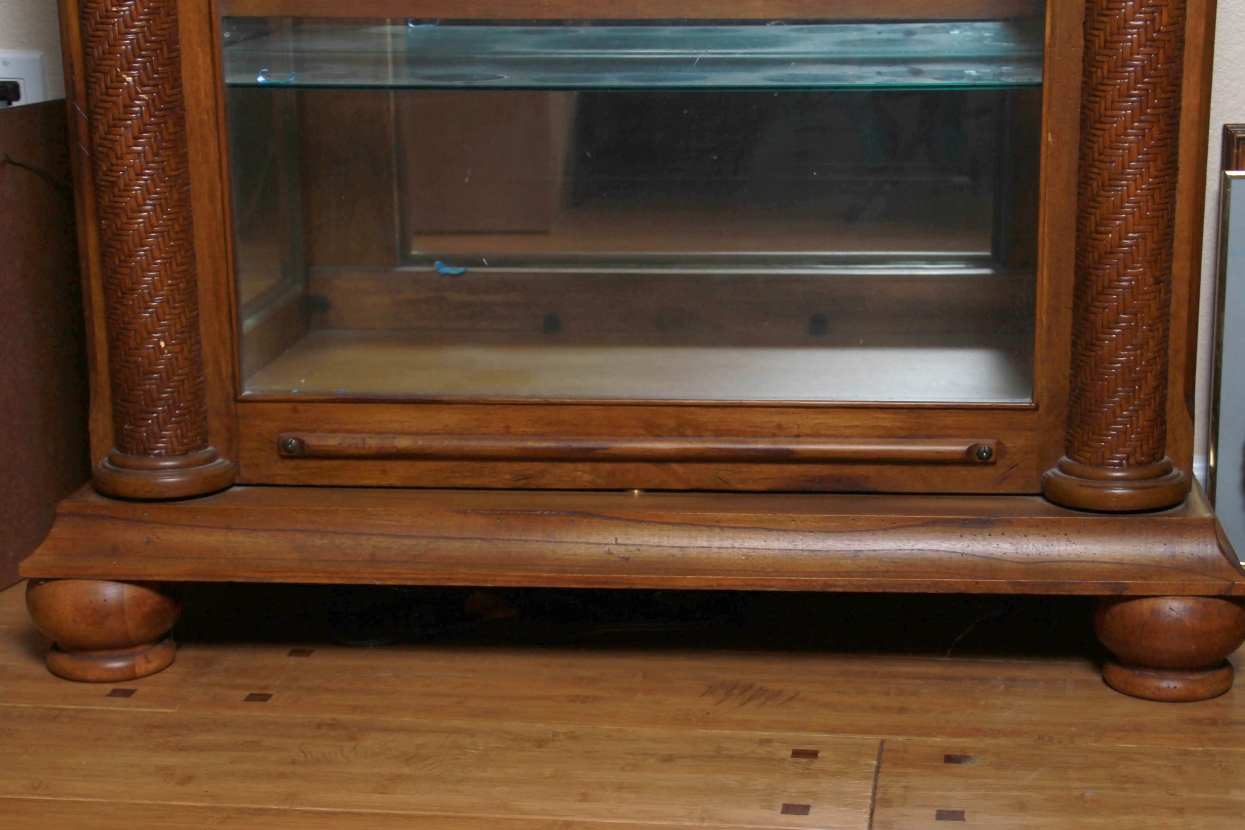 Ash and Wicker Display Curio Cabinet