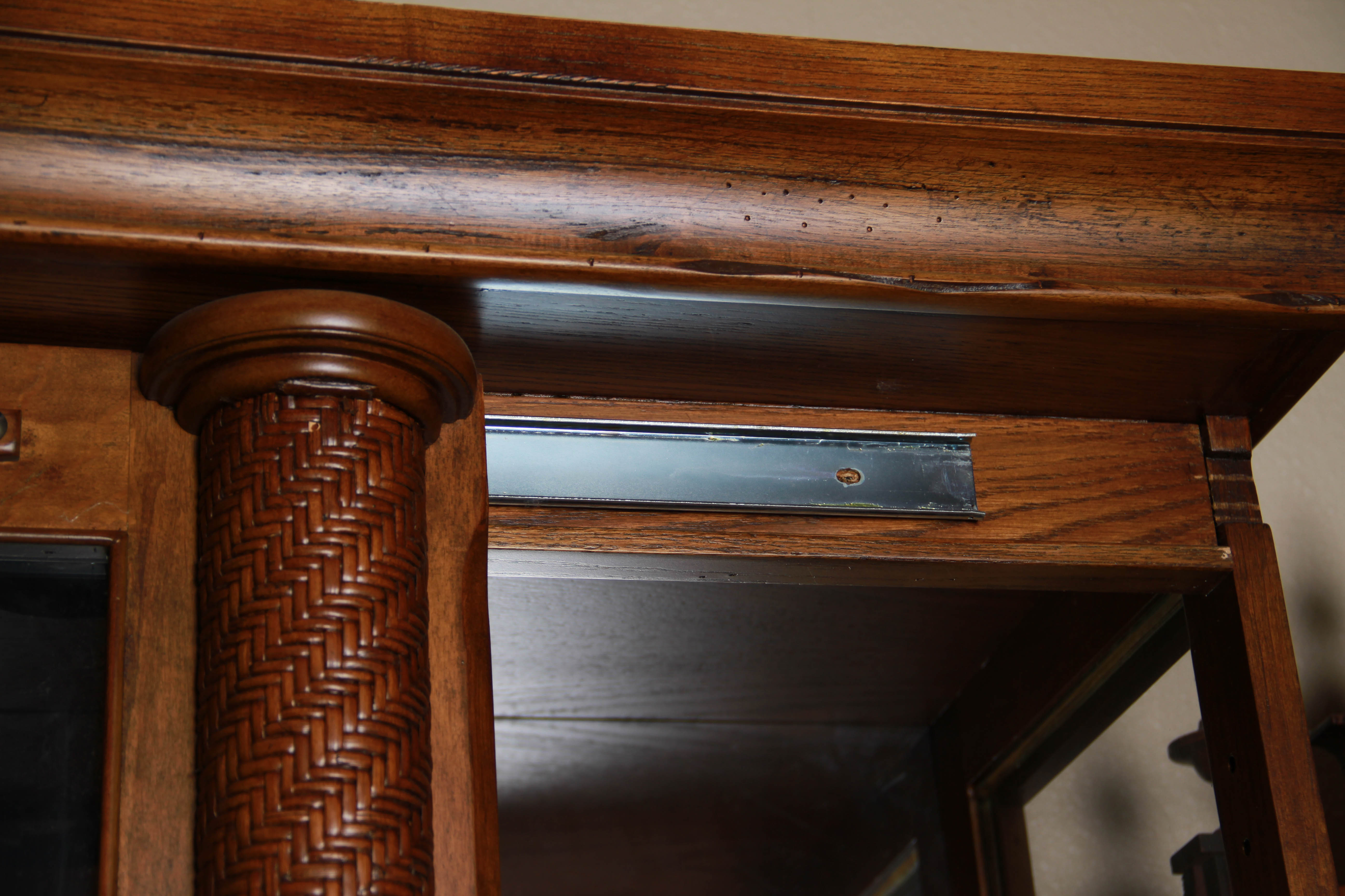 Ash and Wicker Display Curio Cabinet