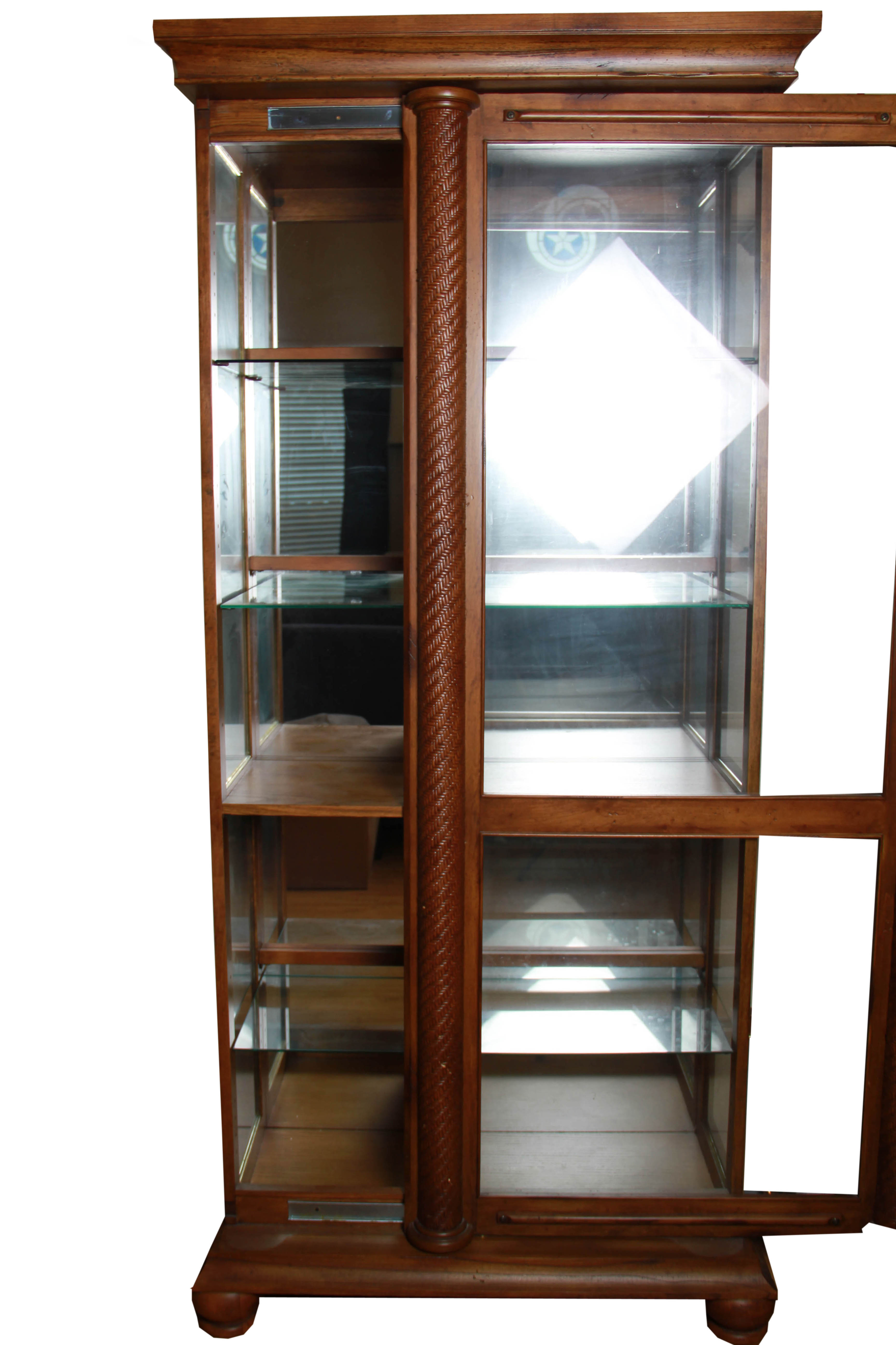 Ash and Wicker Display Curio Cabinet