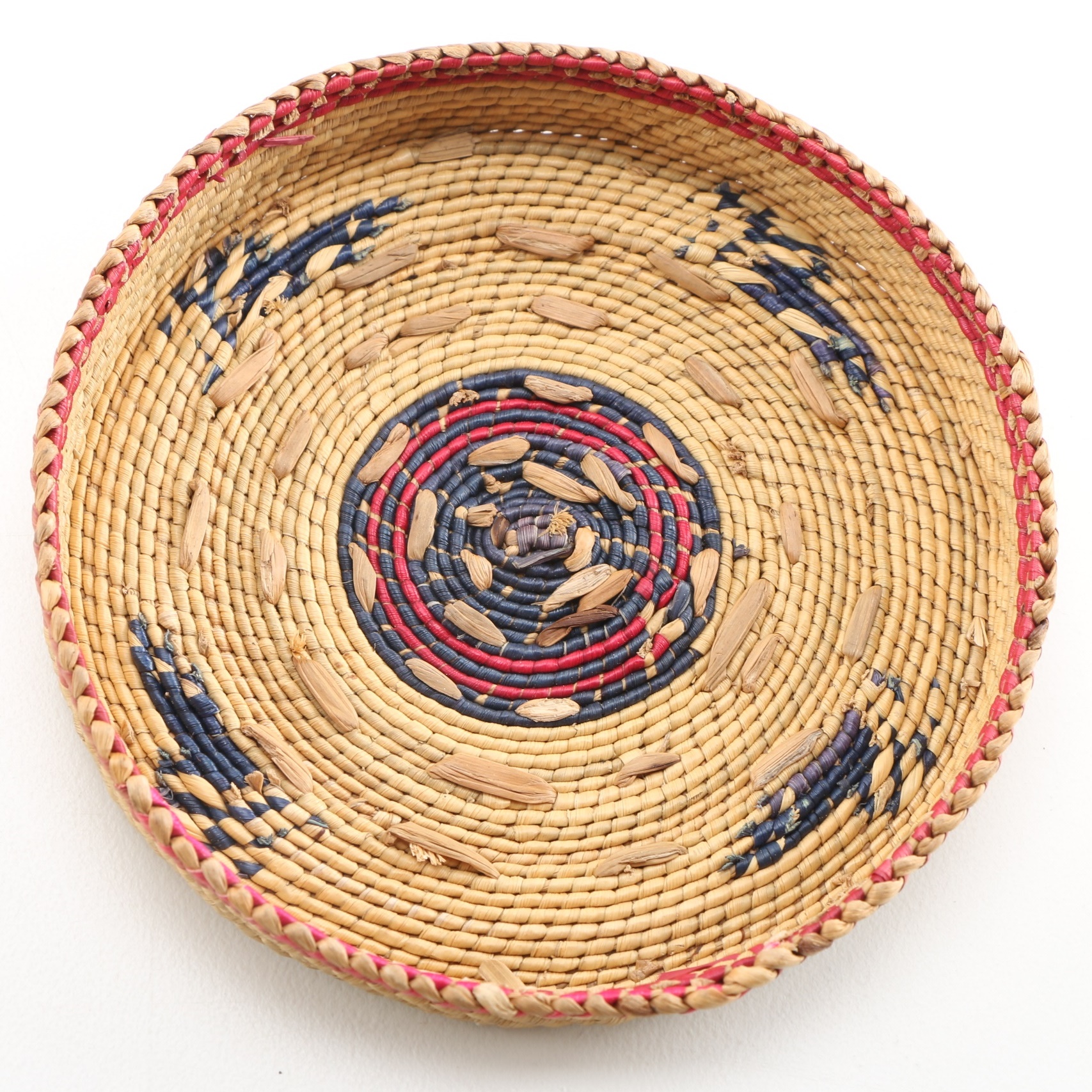Early 20th Century Small Makah-Nootka Lidded Basket with Loons