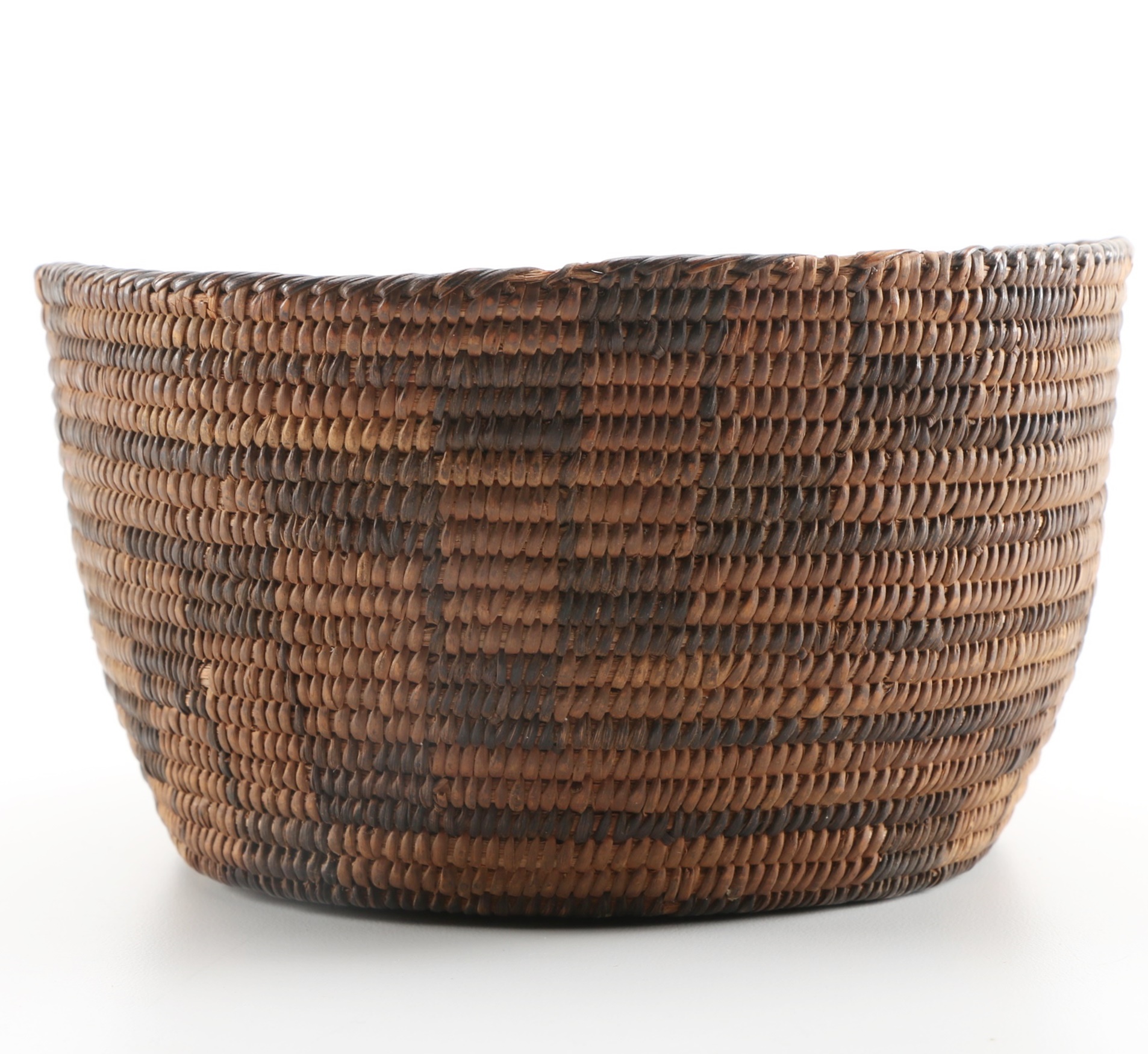 Circa 1900 Pima Native American Coiled Oval Basket