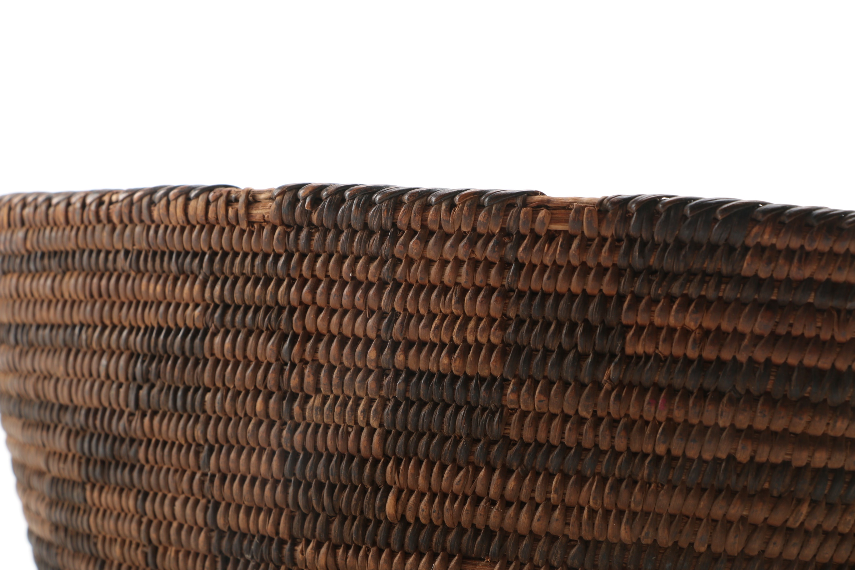 Circa 1900 Pima Native American Coiled Oval Basket