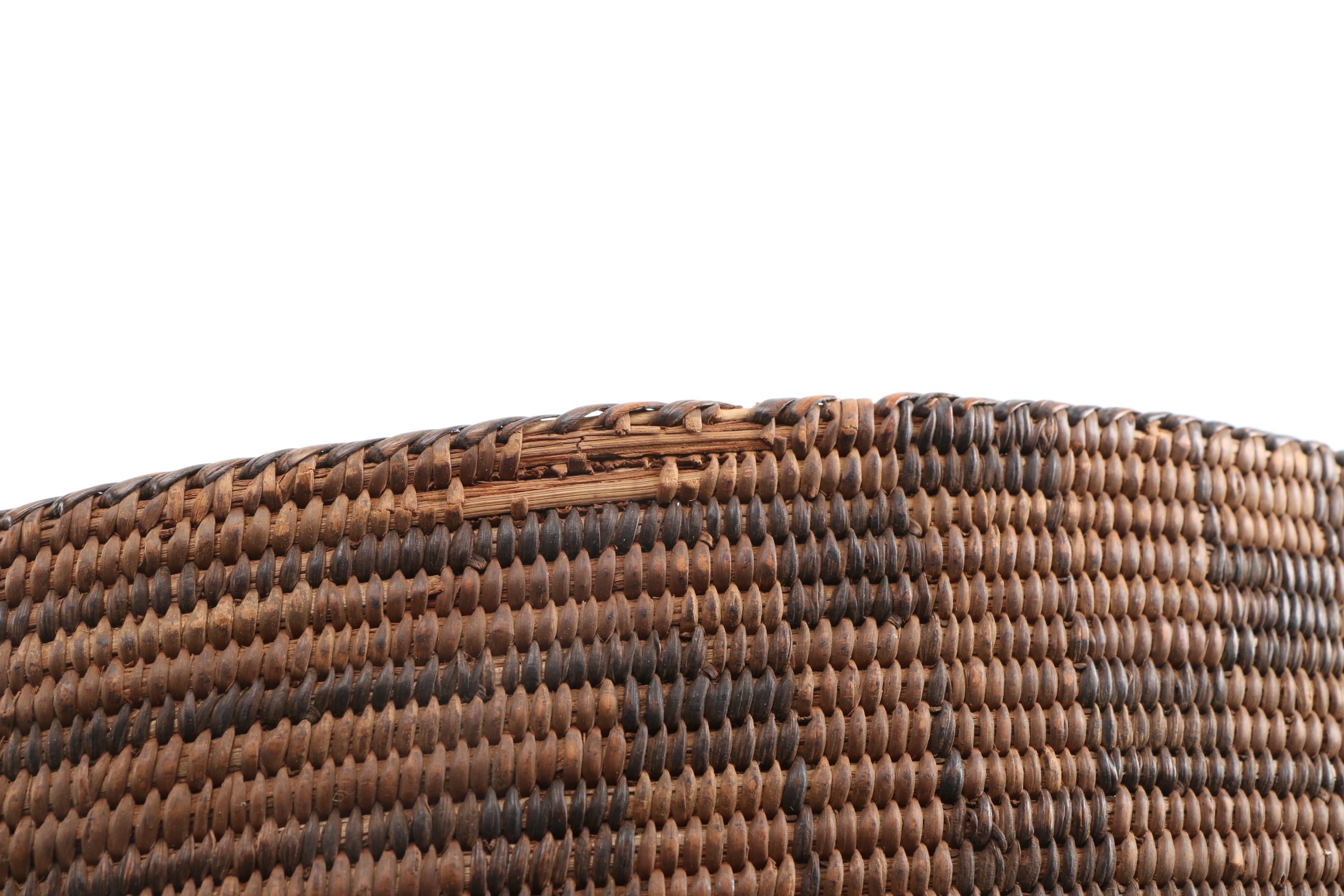 Circa 1900 Pima Native American Coiled Oval Basket