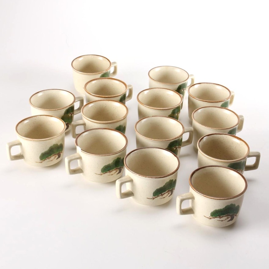 Hand-Painted Japanese Mikasa "Pine Branch" Cups