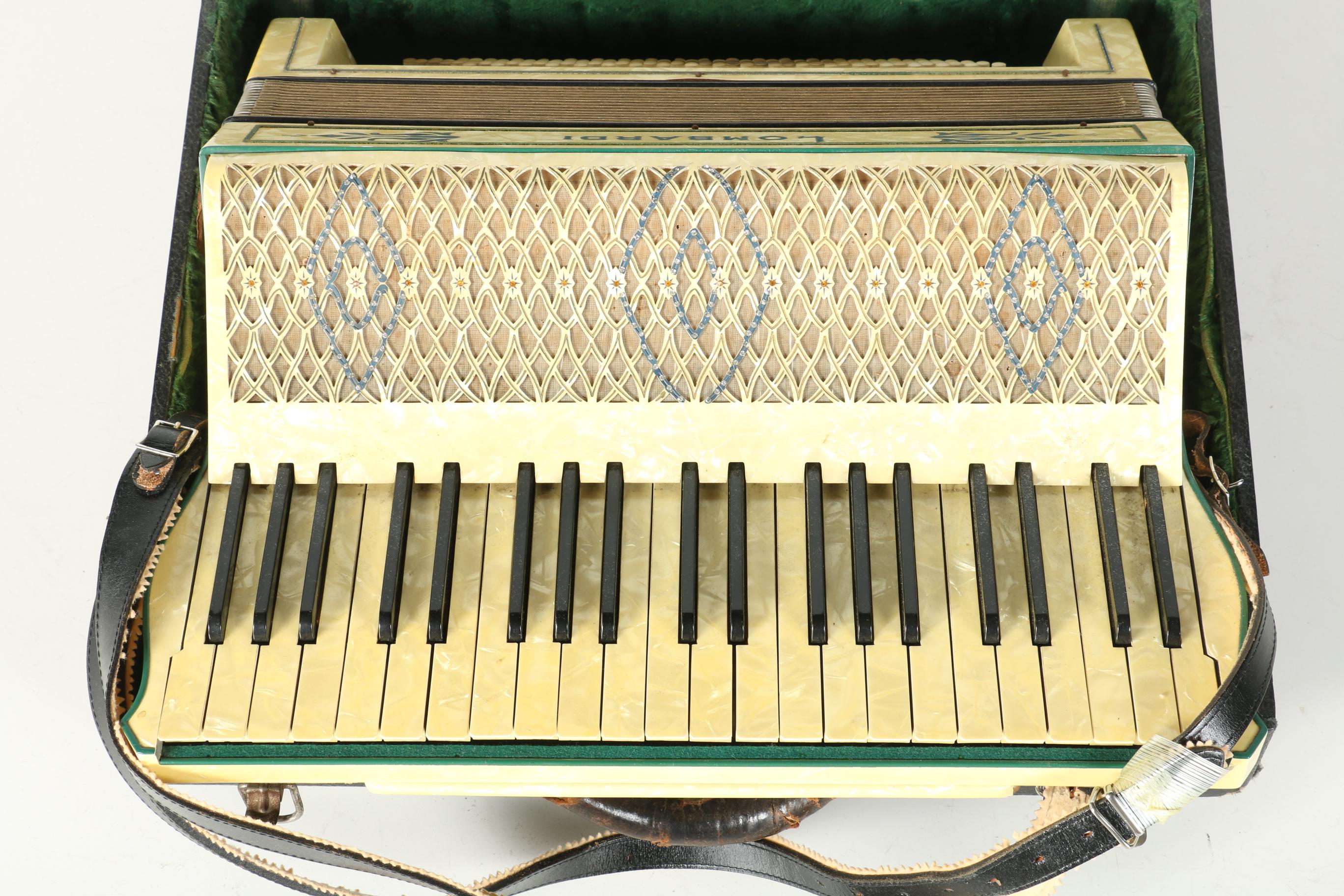 Vintage Lombardi Piano Accordion and Case