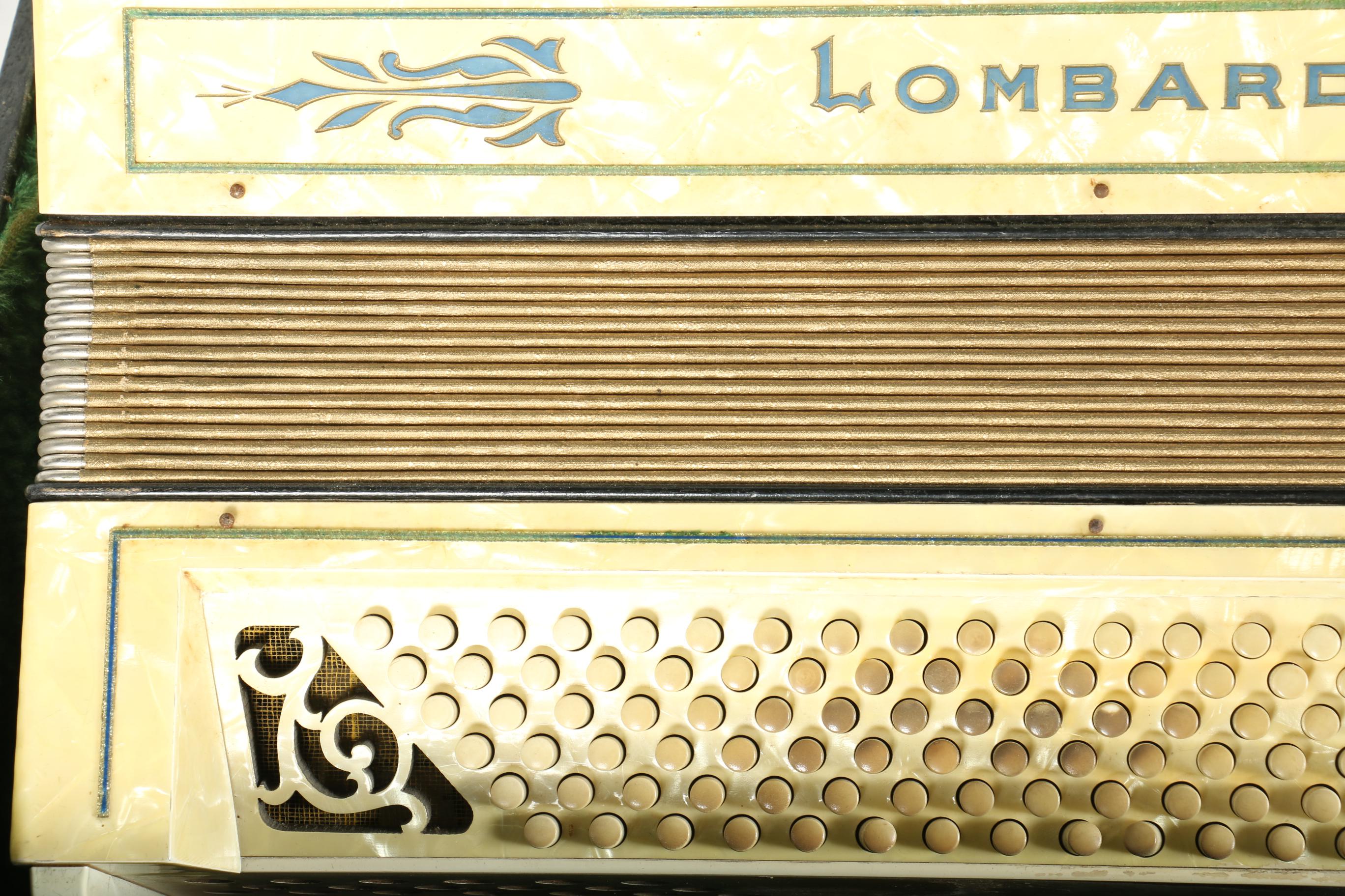 Vintage Lombardi Piano Accordion and Case