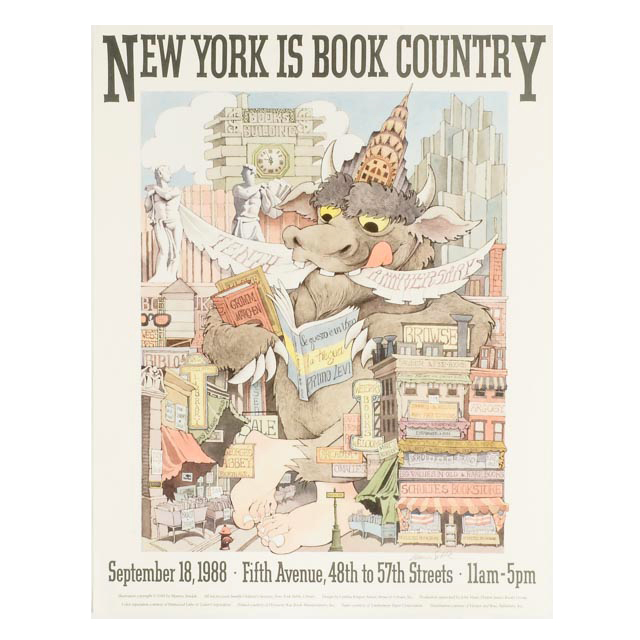 Maurice Sendak Signed 1988 "New York is Book Country" Poster