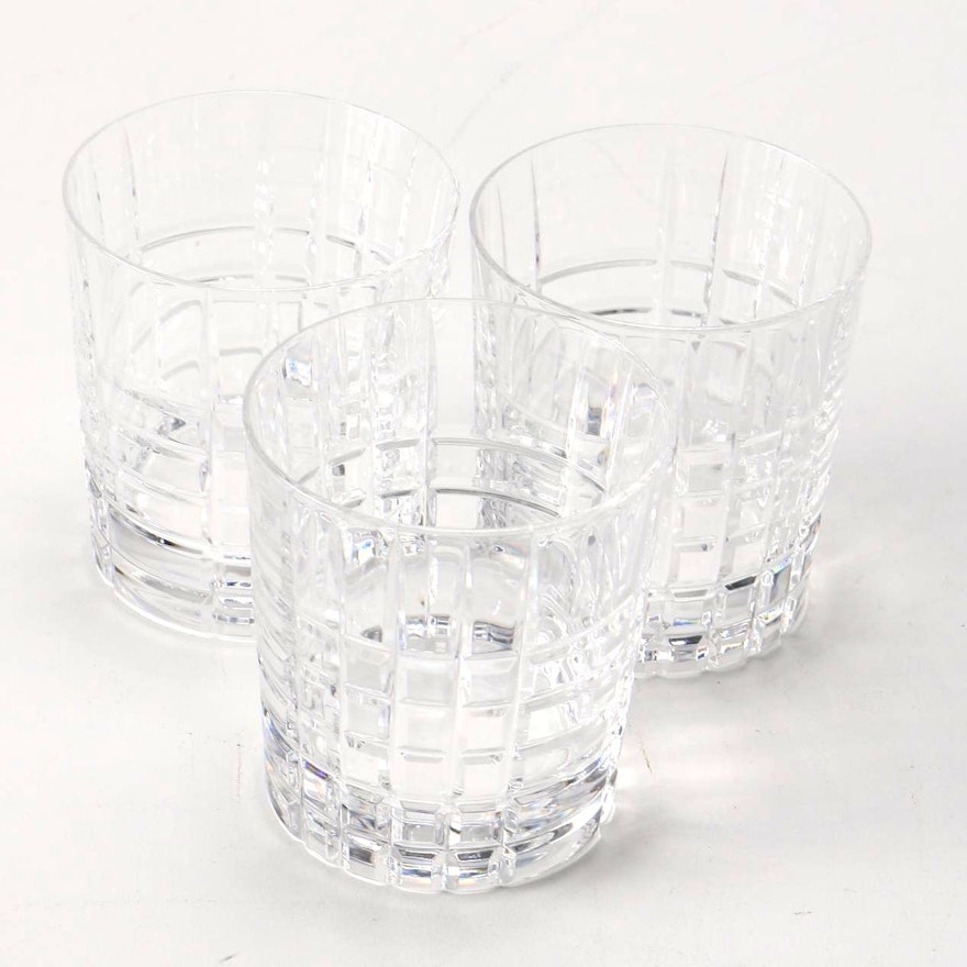 Set of Tiffany & Co. "Plaid" Crystal Glasses